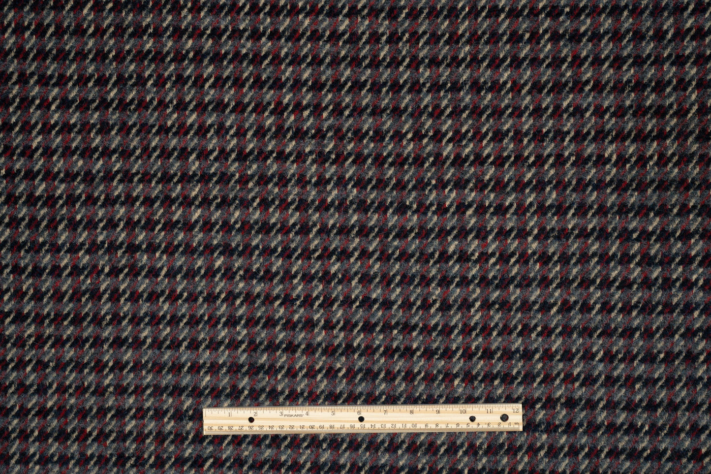Blue and Red Checked Italian Wool Coating - Prime Fabrics