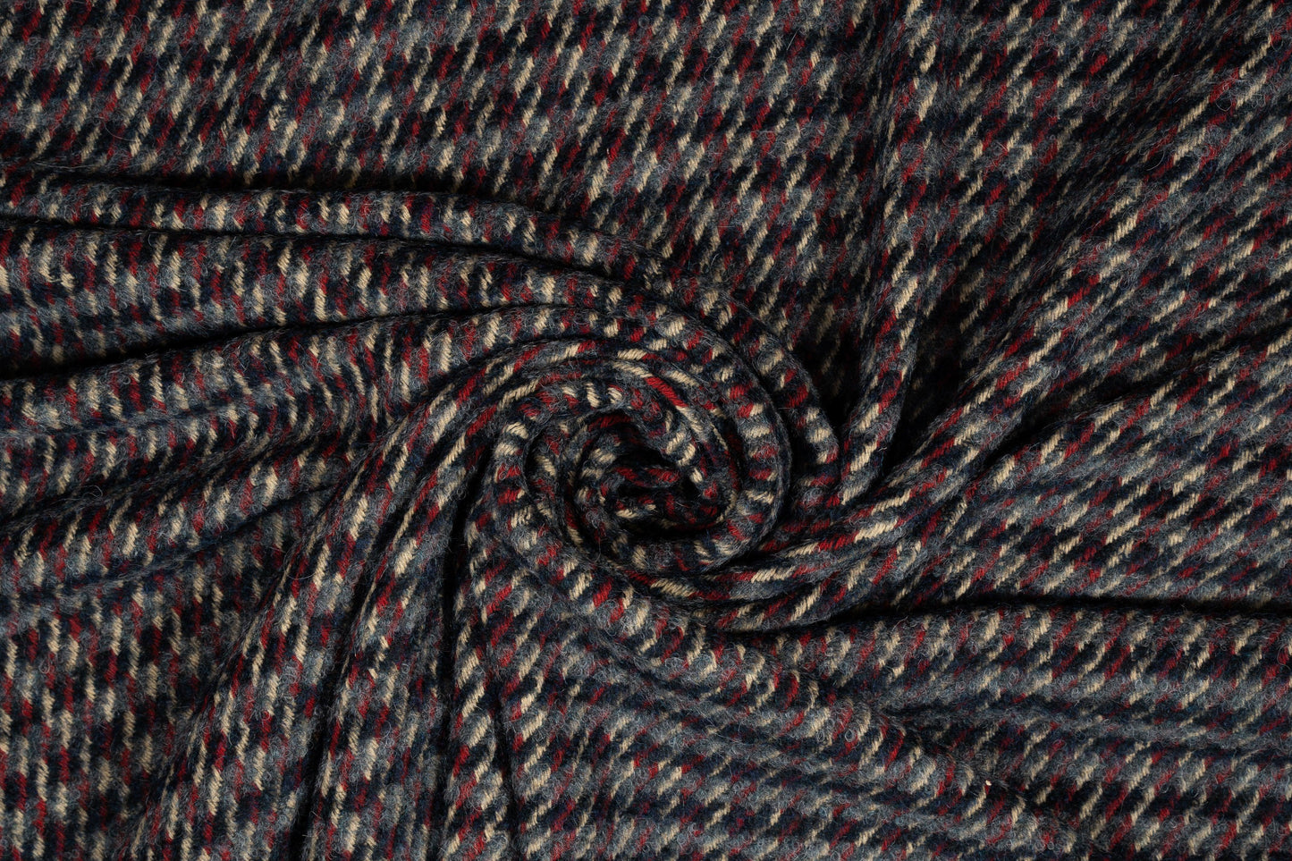 Blue and Red Checked Italian Wool Coating - Prime Fabrics