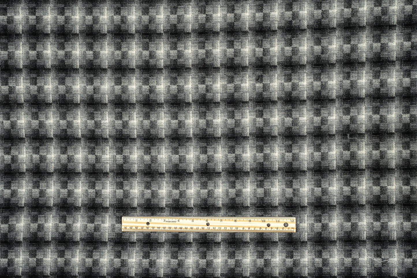 Washed Gray Checked Italian Wool - Prime Fabrics