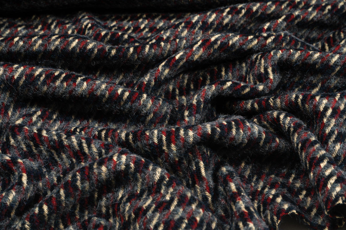 Blue and Red Checked Italian Wool Coating - Prime Fabrics