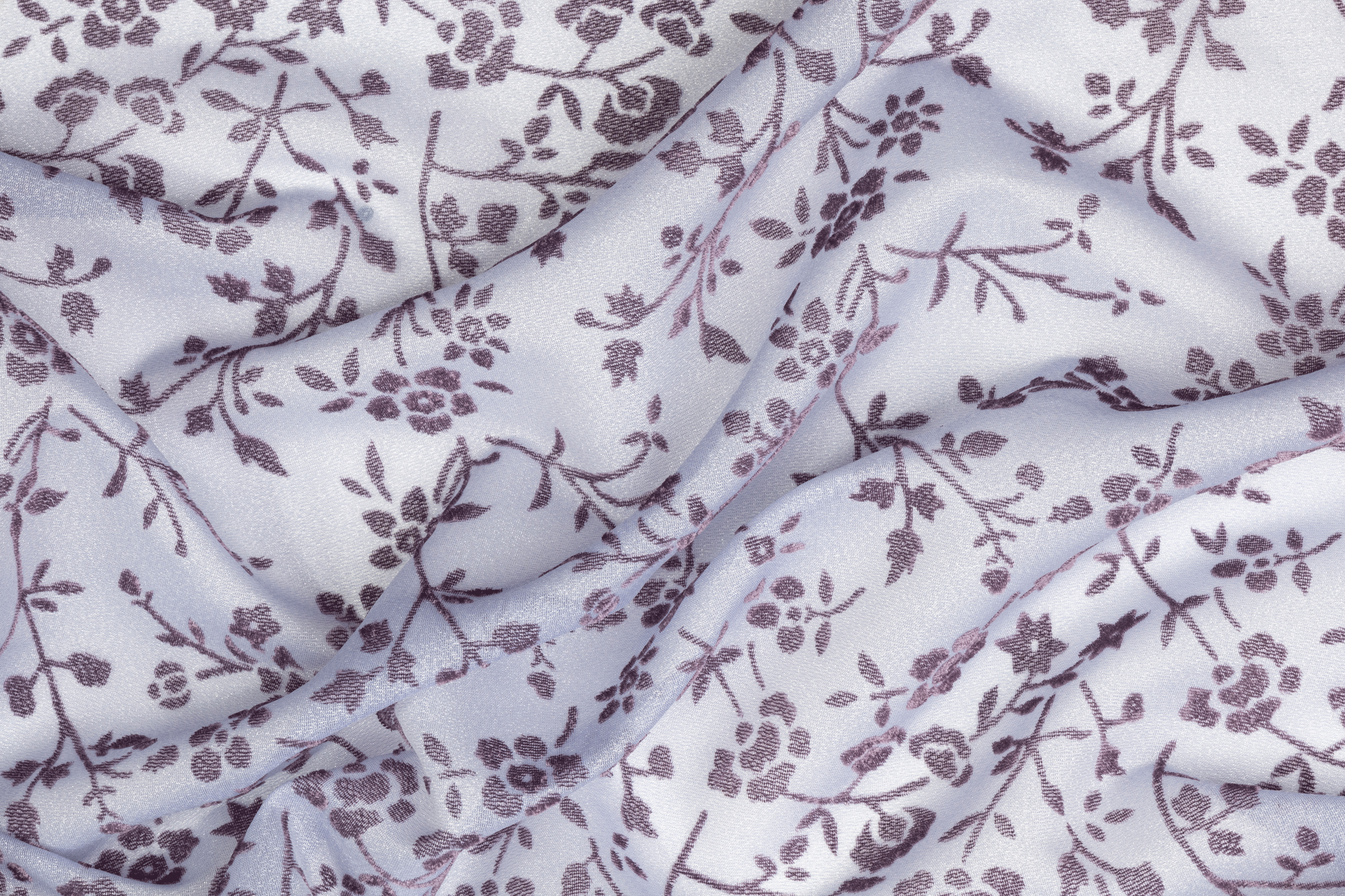 Floral Velvet Organza Burnout - Periwinkle - Prime Fabrics