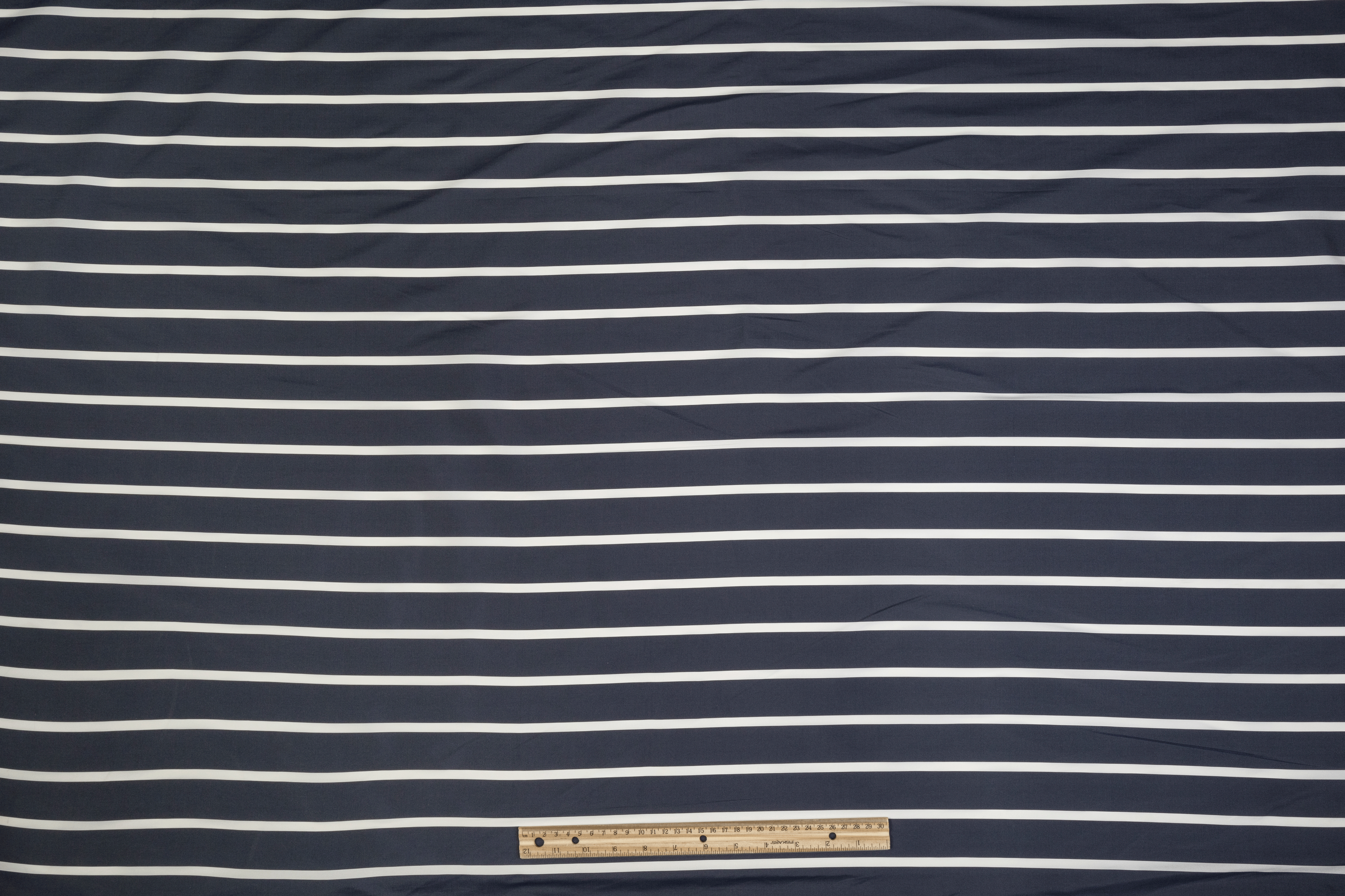 Striped Taffeta - Faded Navy and White - Prime Fabrics
