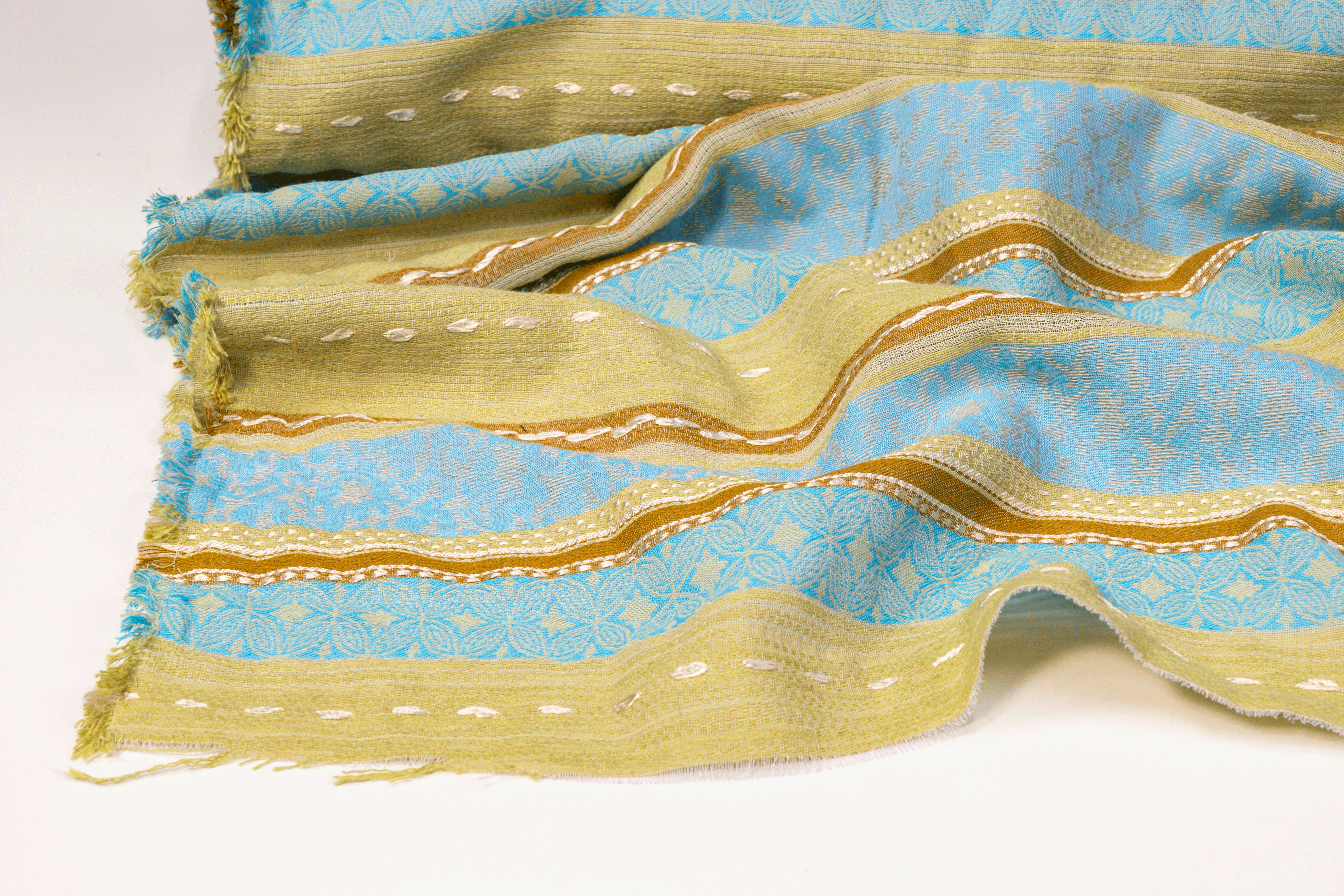 Rayon Jacquard - Green, Brown, Blue - Prime Fabrics