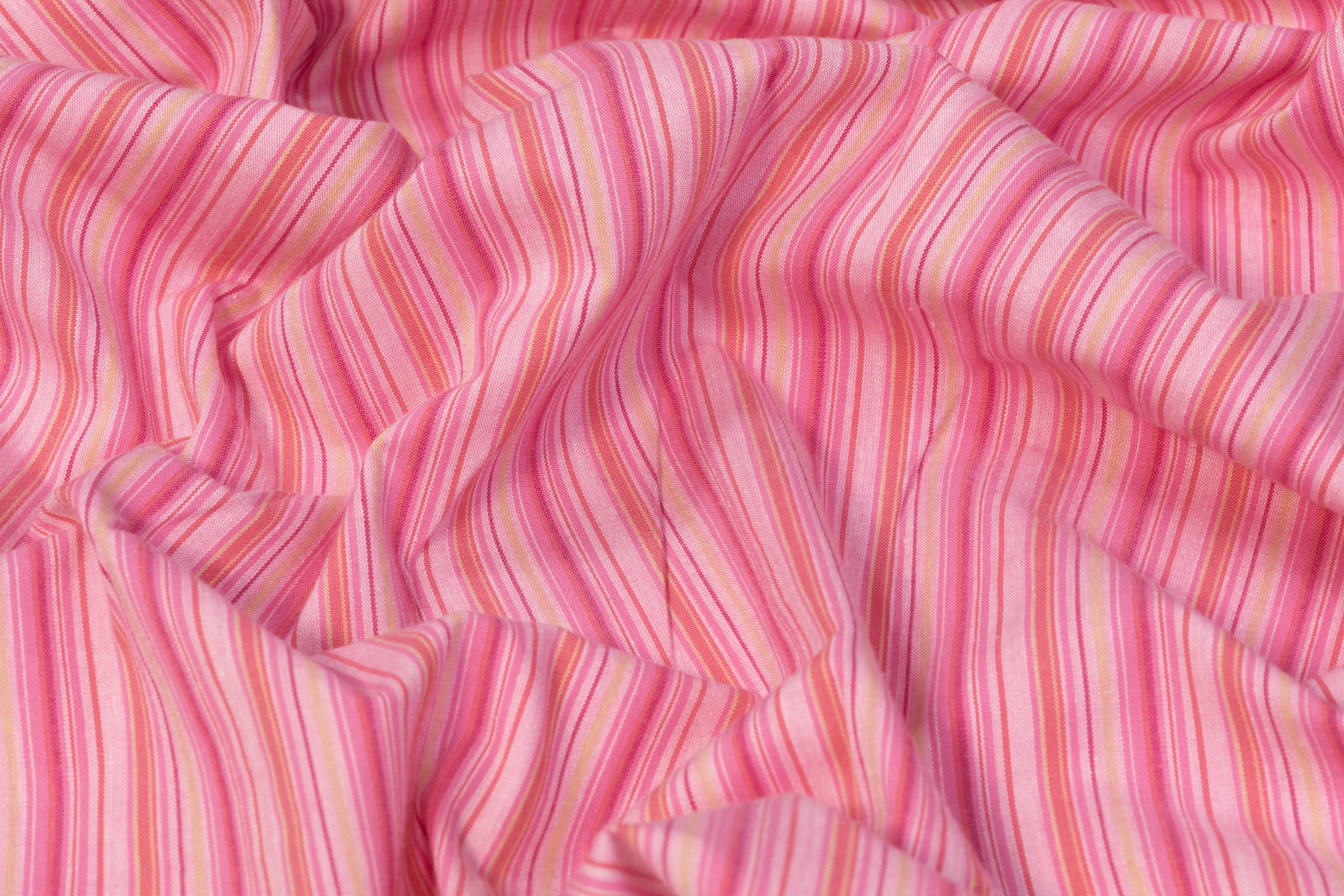 Striped Cotton Print - Pink - Prime Fabrics