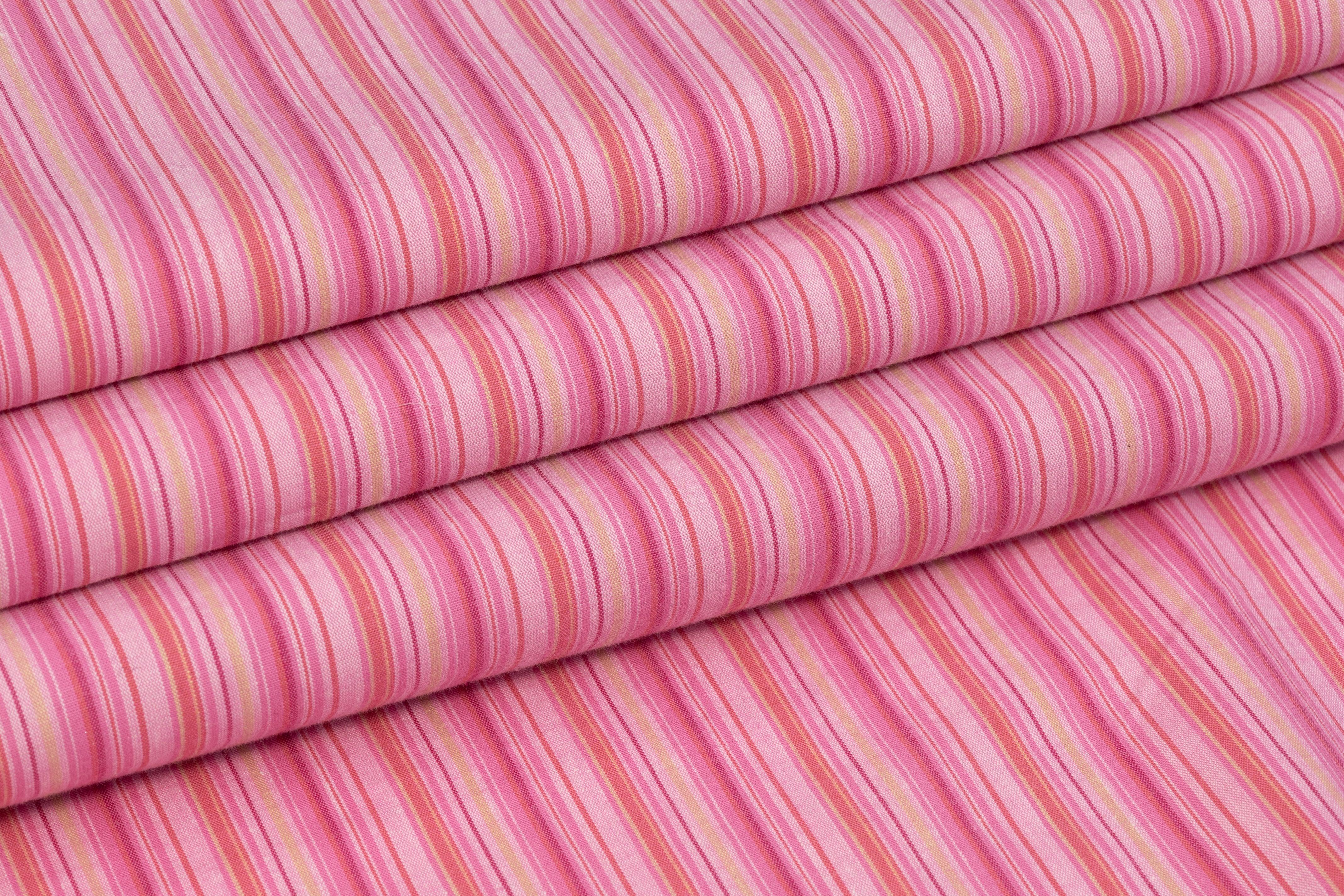 Striped Cotton Print - Pink - Prime Fabrics