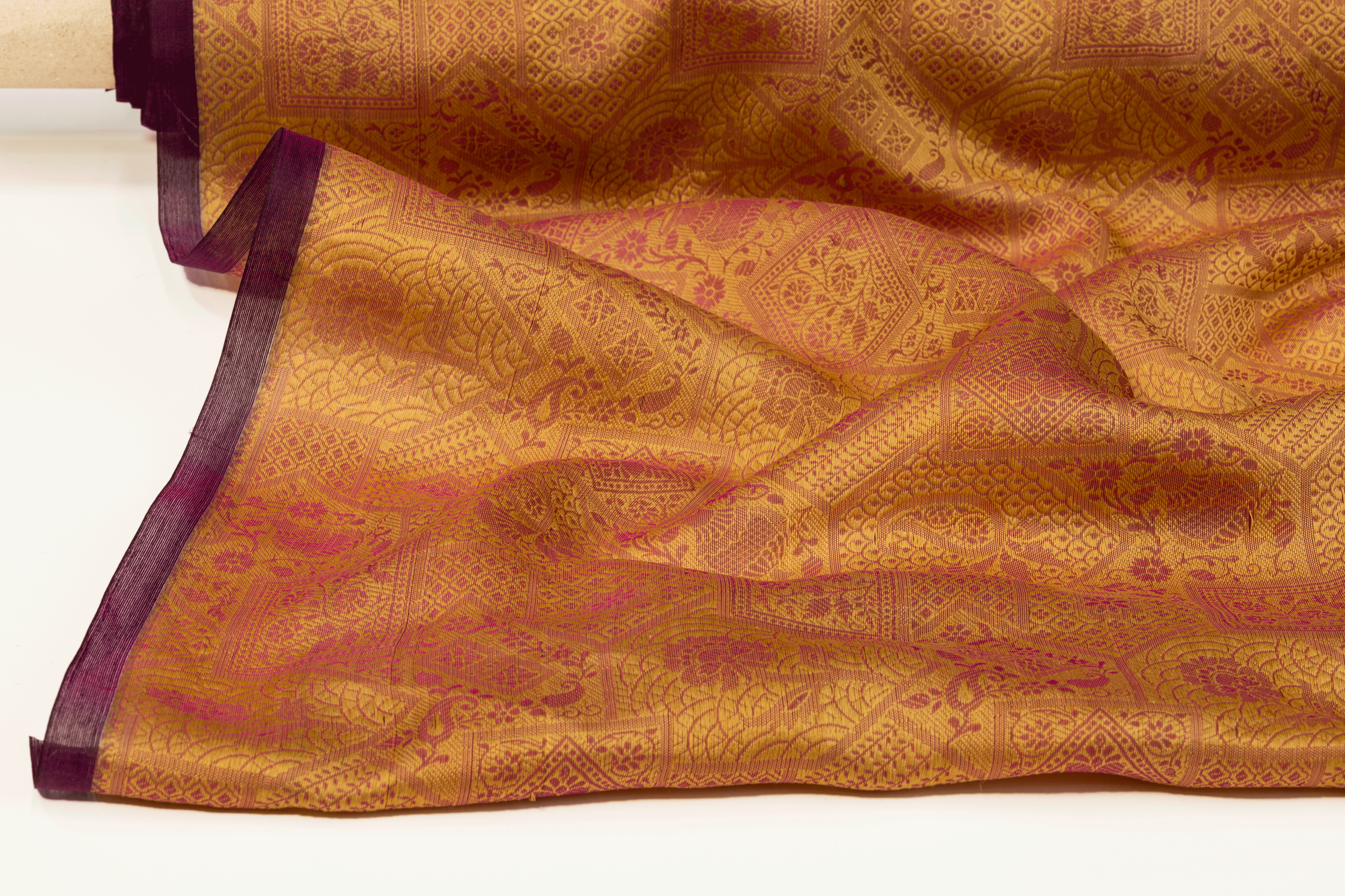Iridescent Dope-Dyed Silk - Purple and Gold - Prime Fabrics