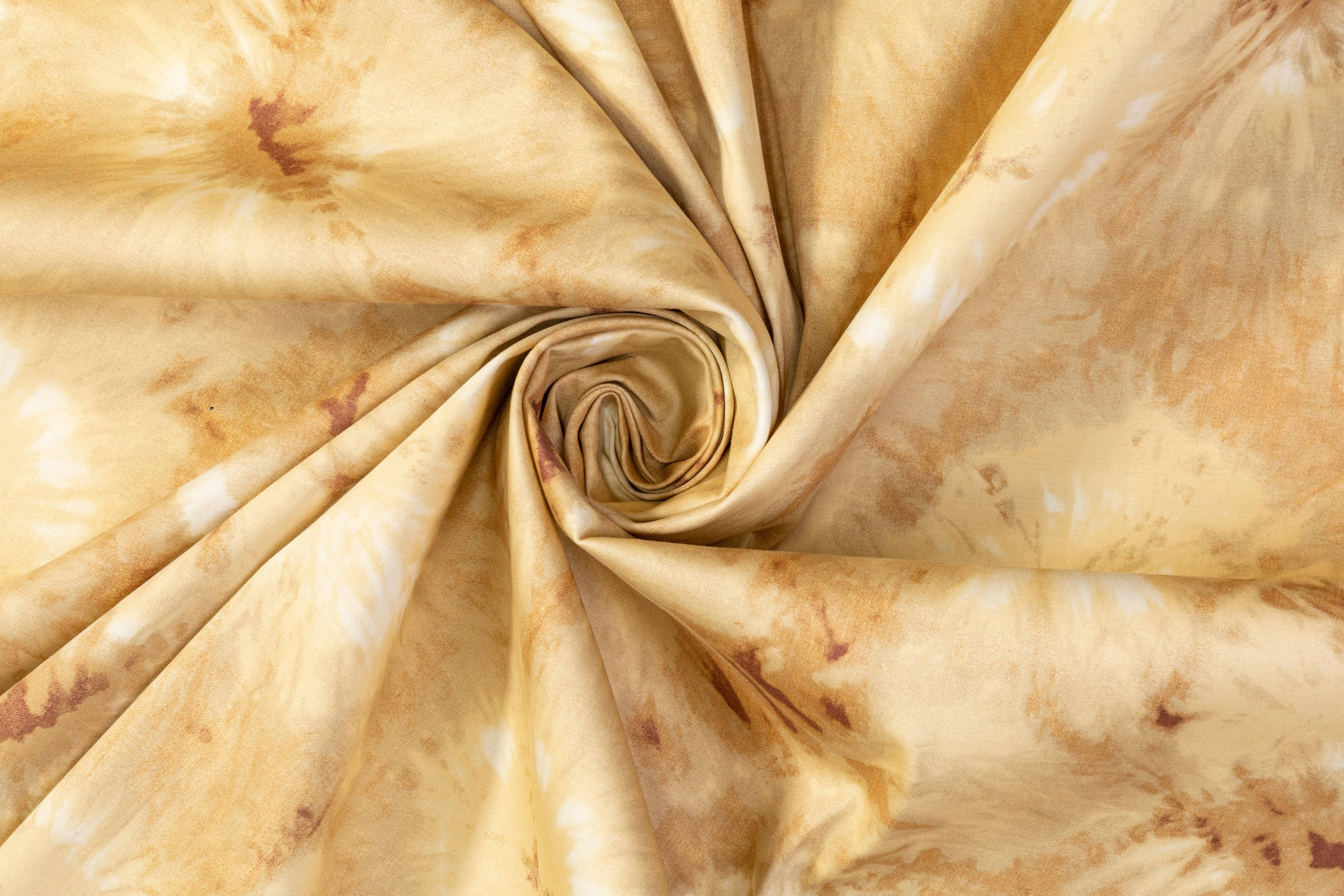 Tie-Dye Cotton Sateen - Beige/Tan - Prime Fabrics