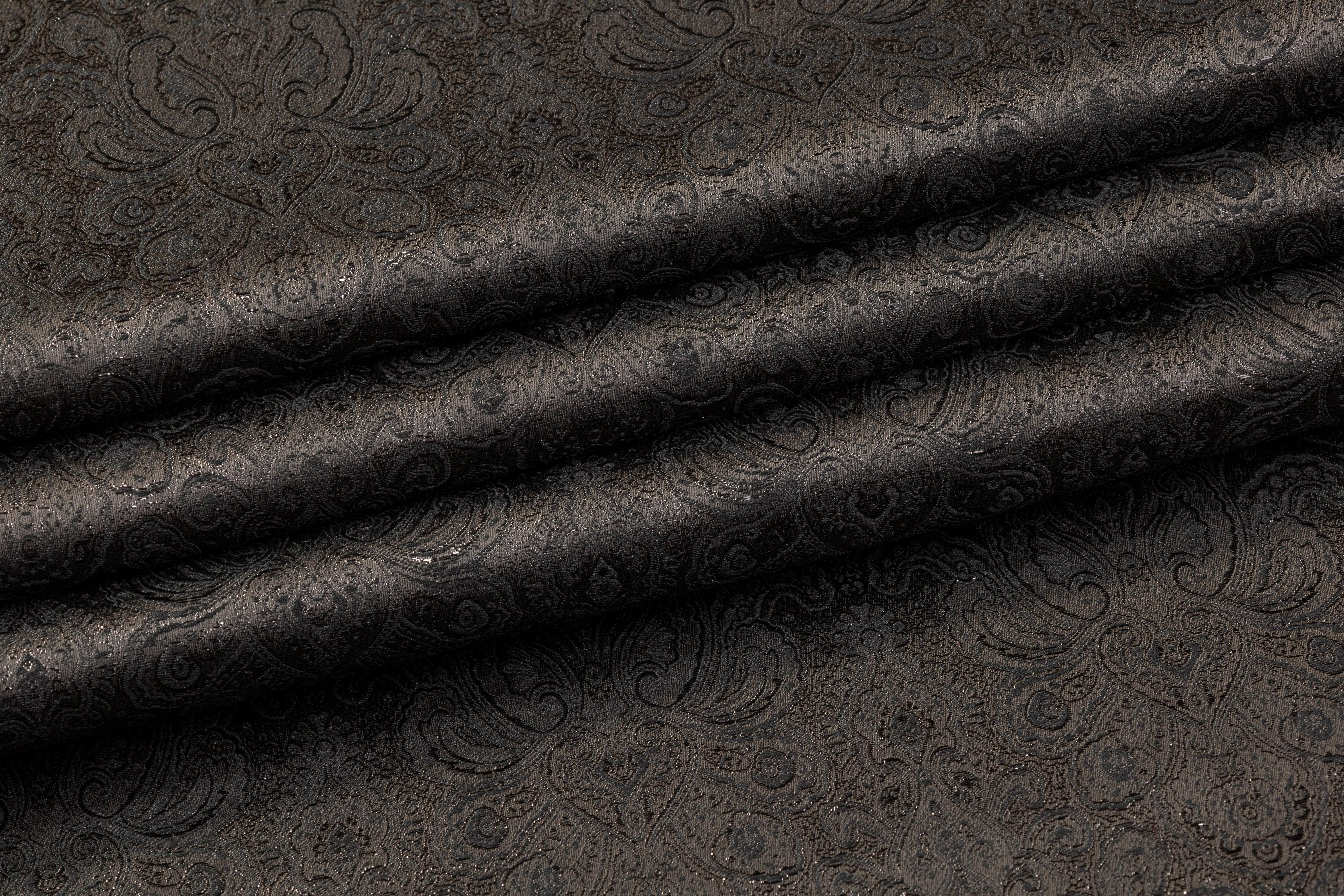 Metallic Damask Brocade - Black - Prime Fabrics