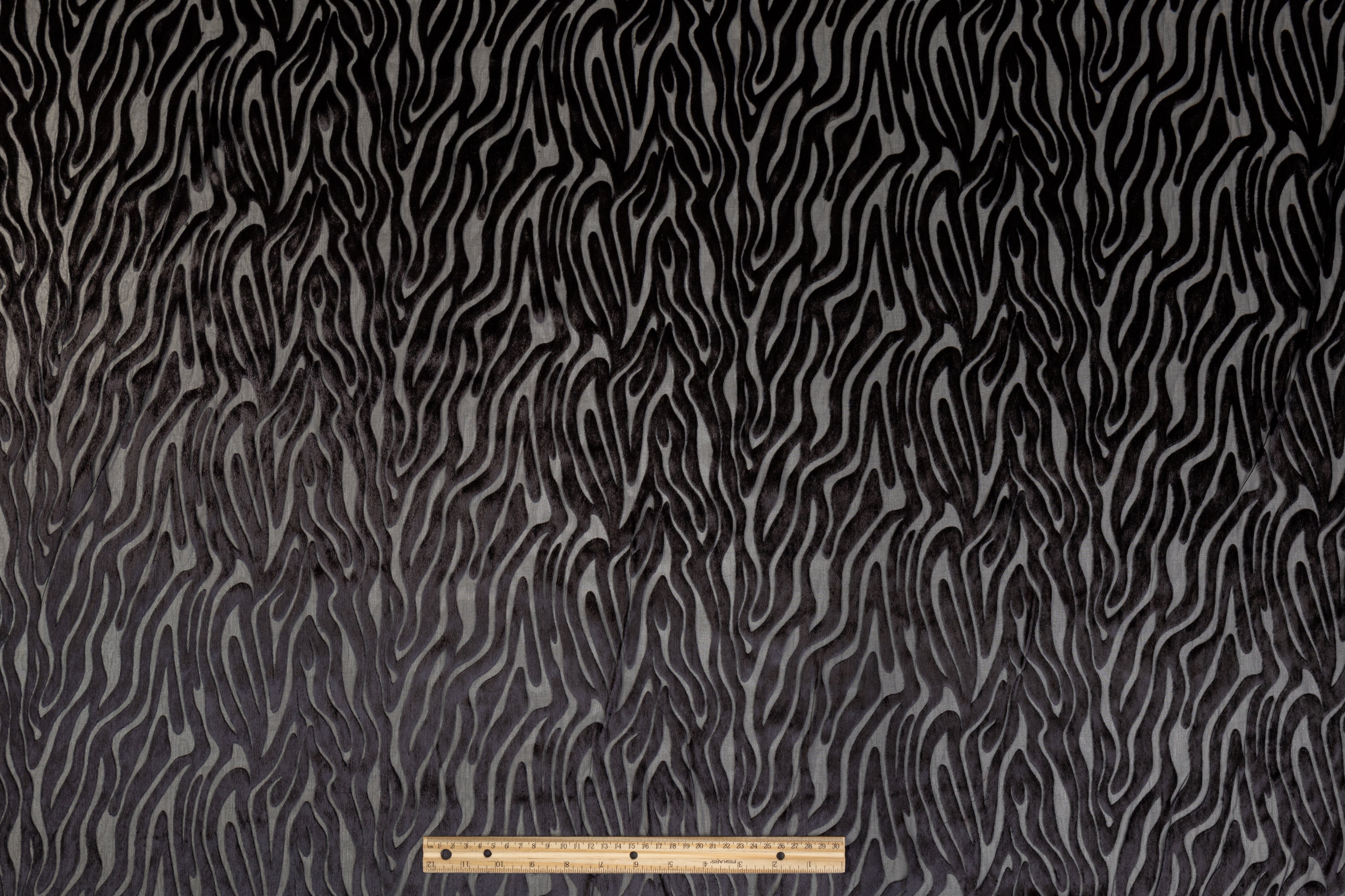 Zebra Design Velvet Burnout - Black