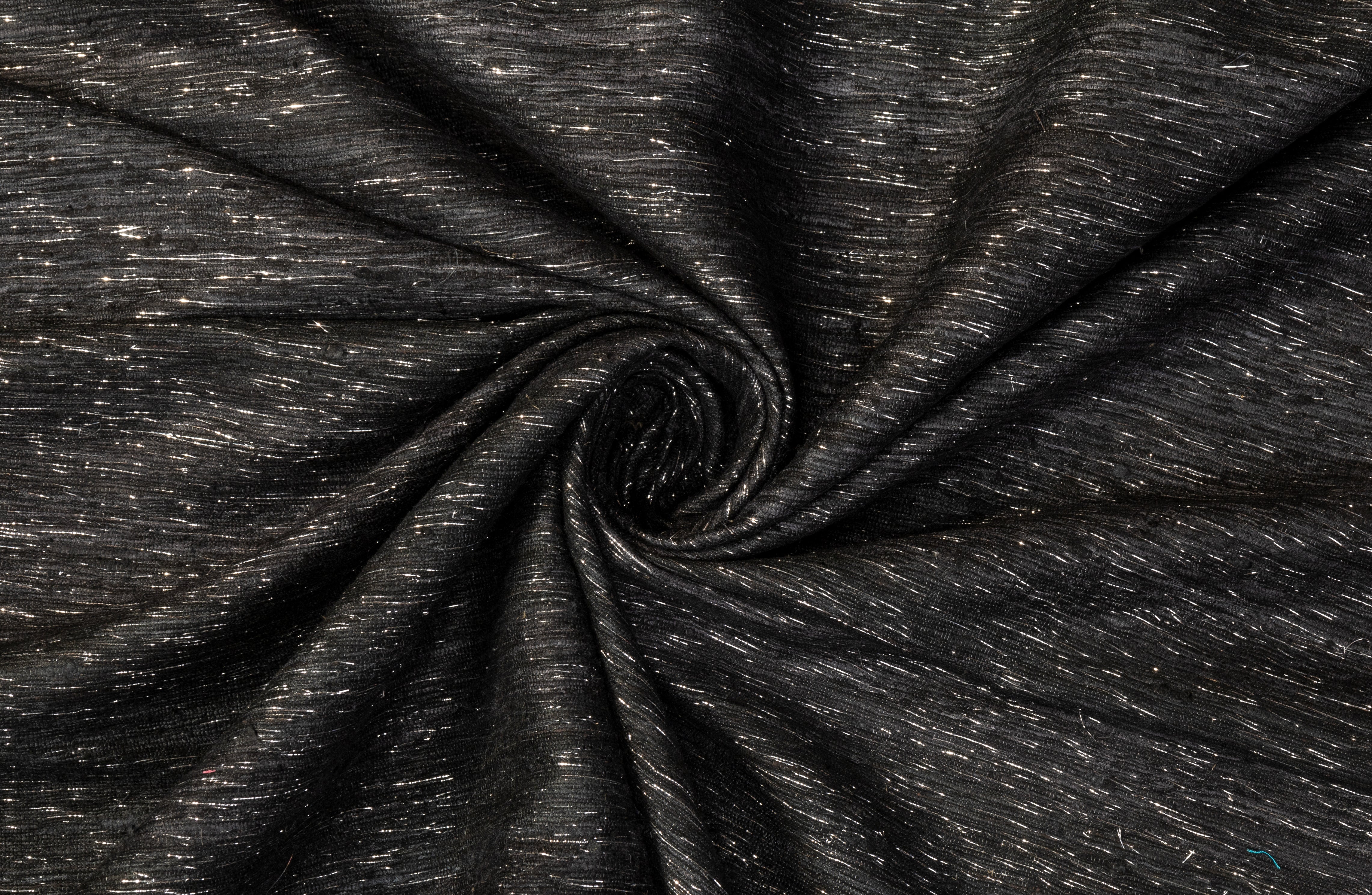 Metallic Silk - Washed Black and Silver