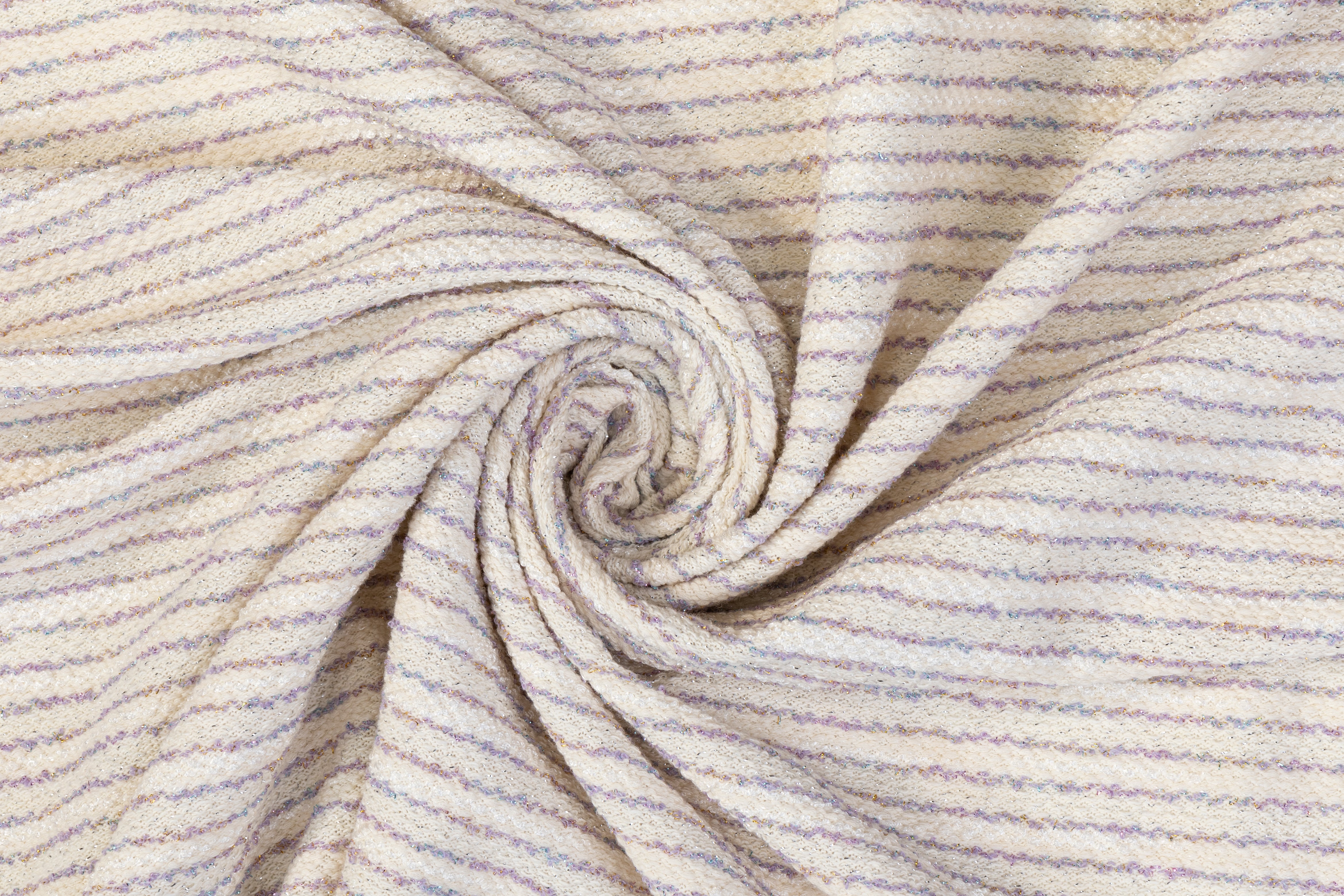 Metallic Jersey Tweed - Off White and Purple