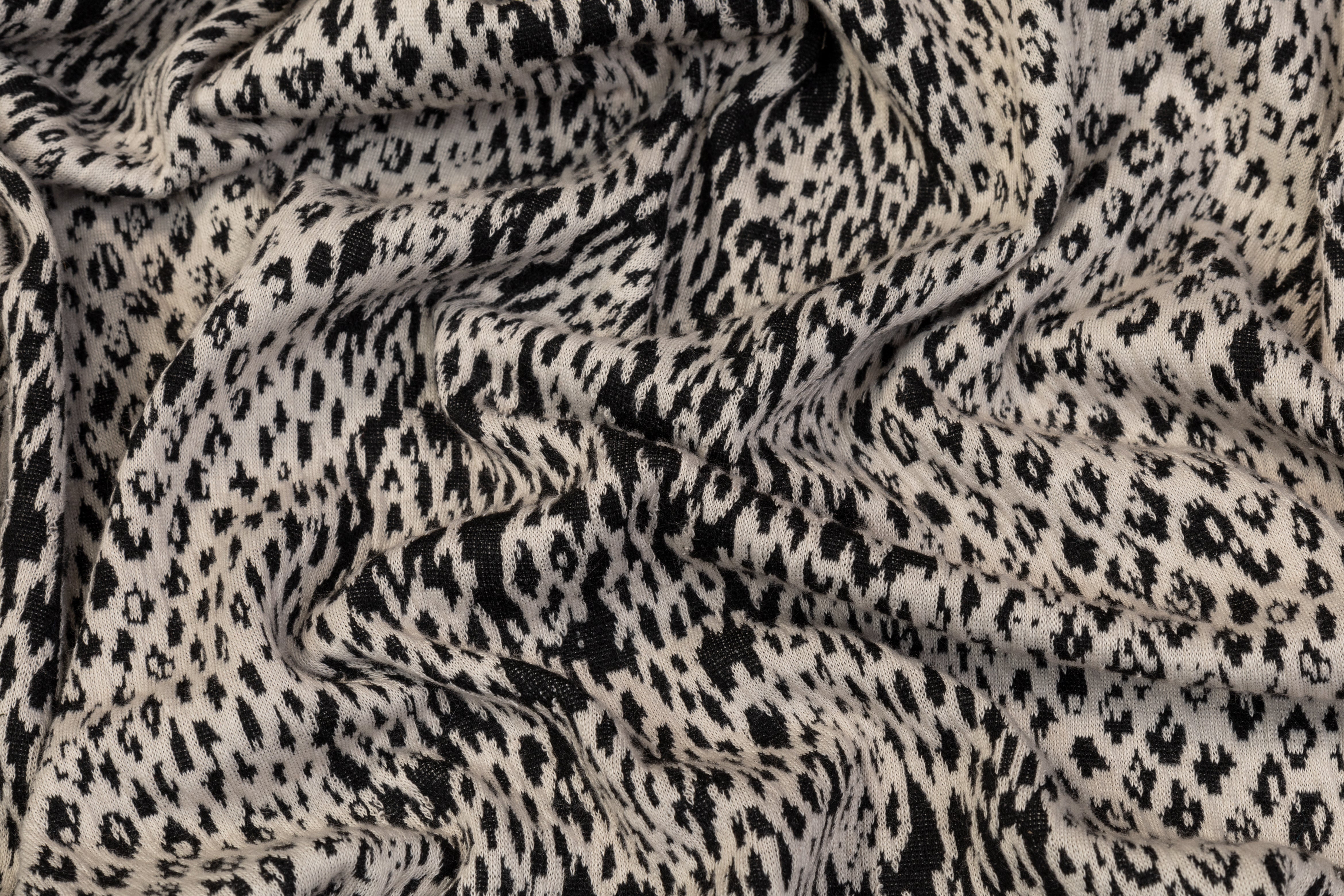 Snake Skin Jersey Knit - Taupe and Black