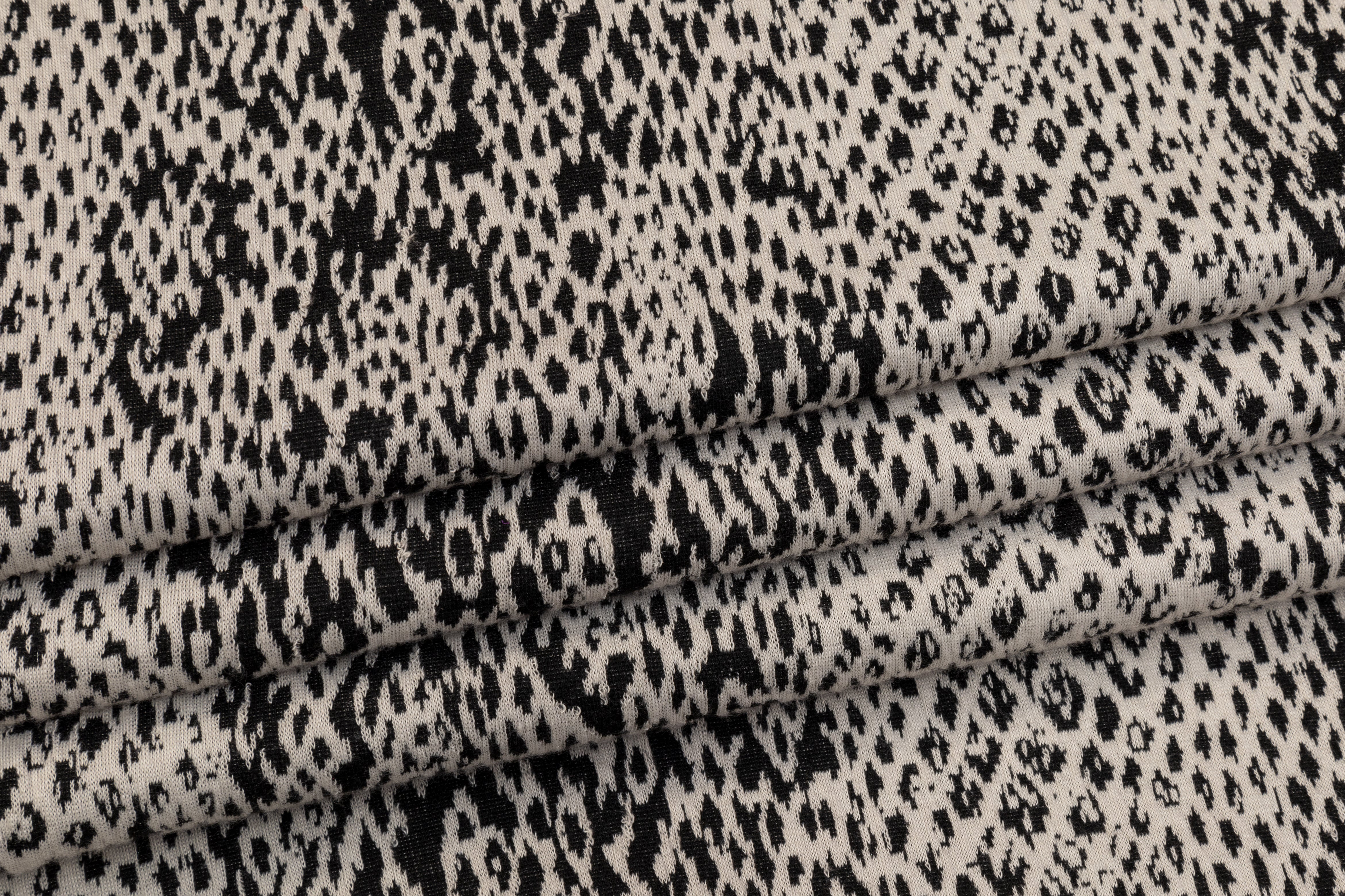 Snake Skin Jersey Knit - Taupe and Black