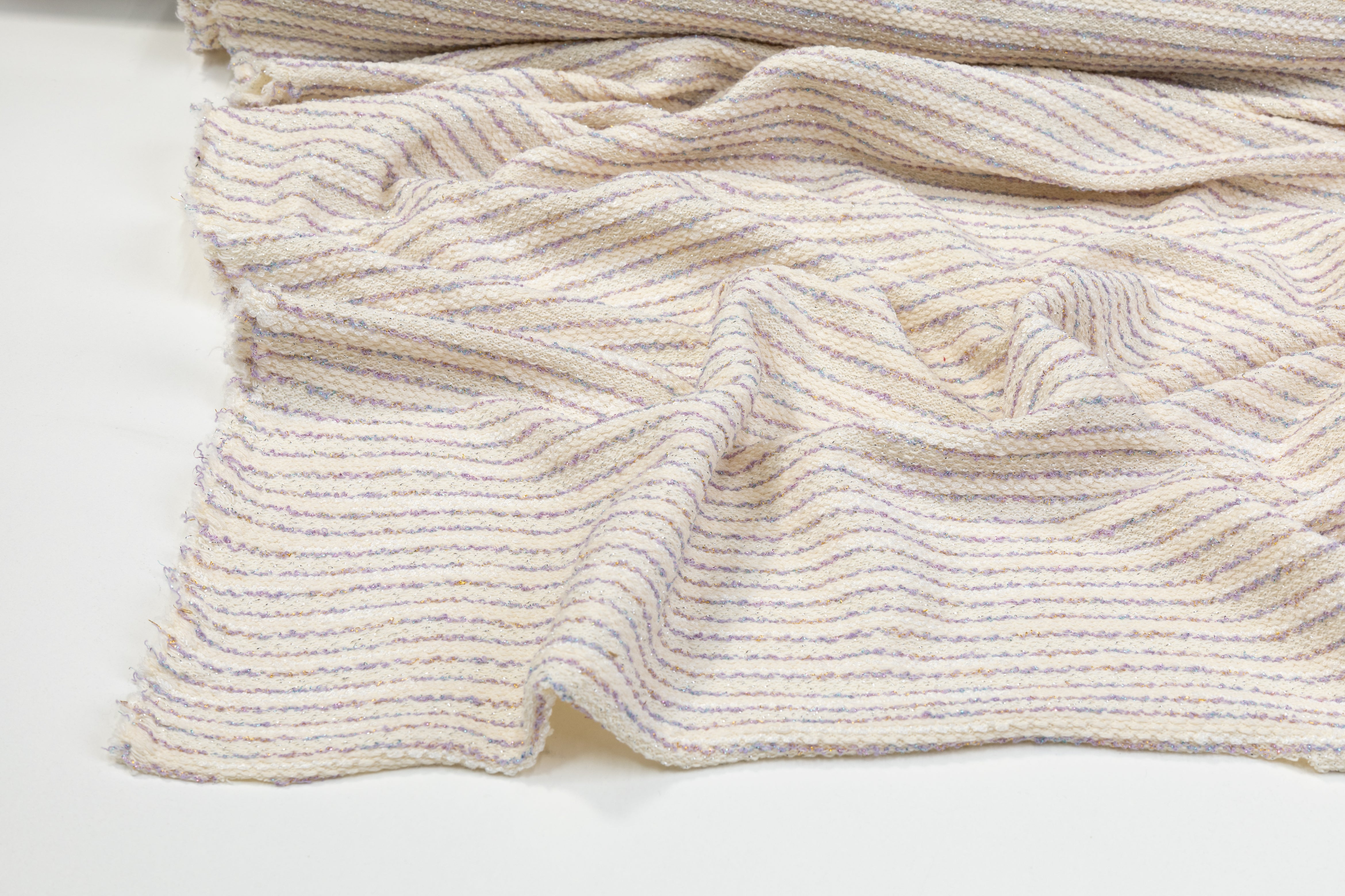 Metallic Jersey Tweed - Off White and Purple
