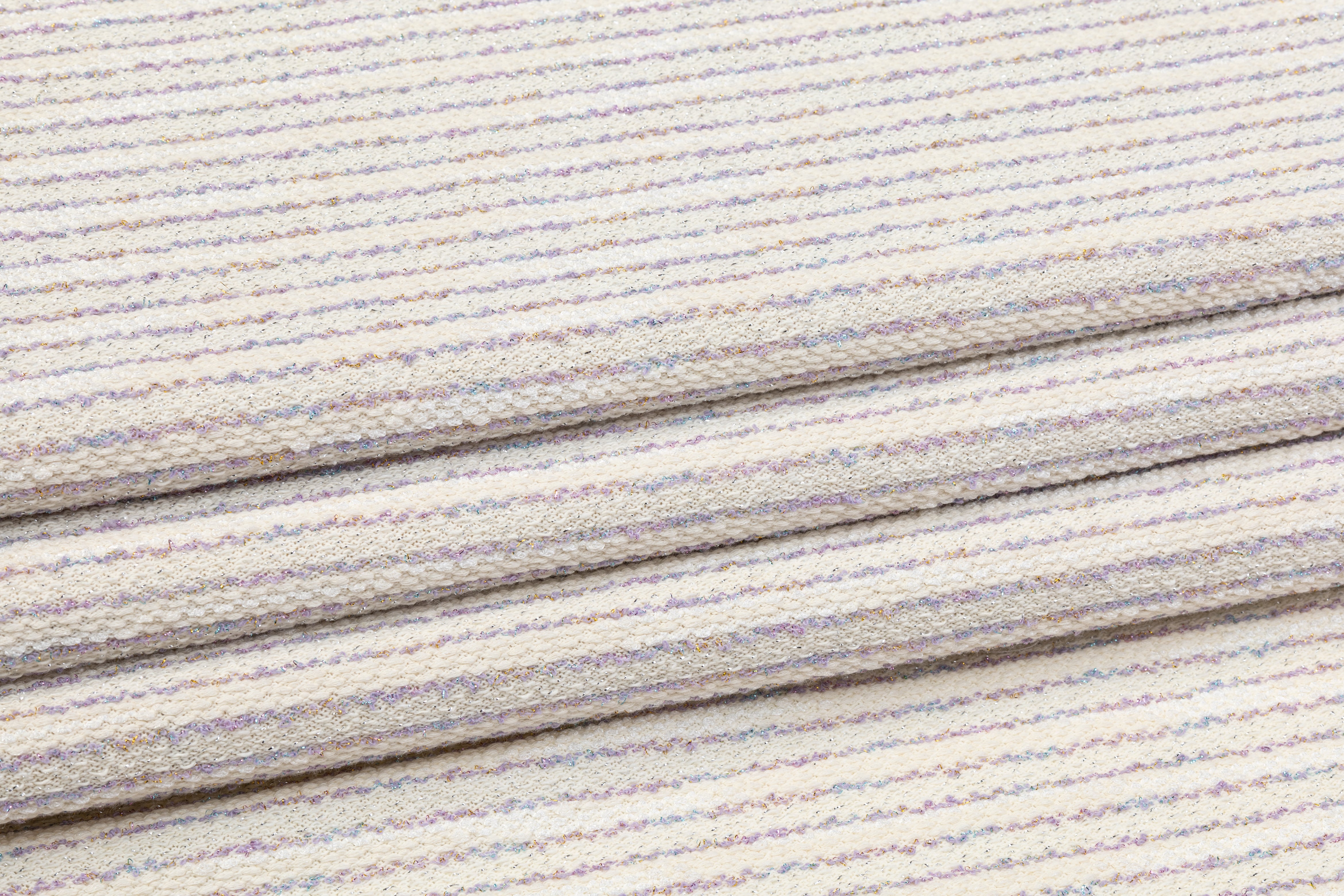 Metallic Jersey Tweed - Off White and Purple