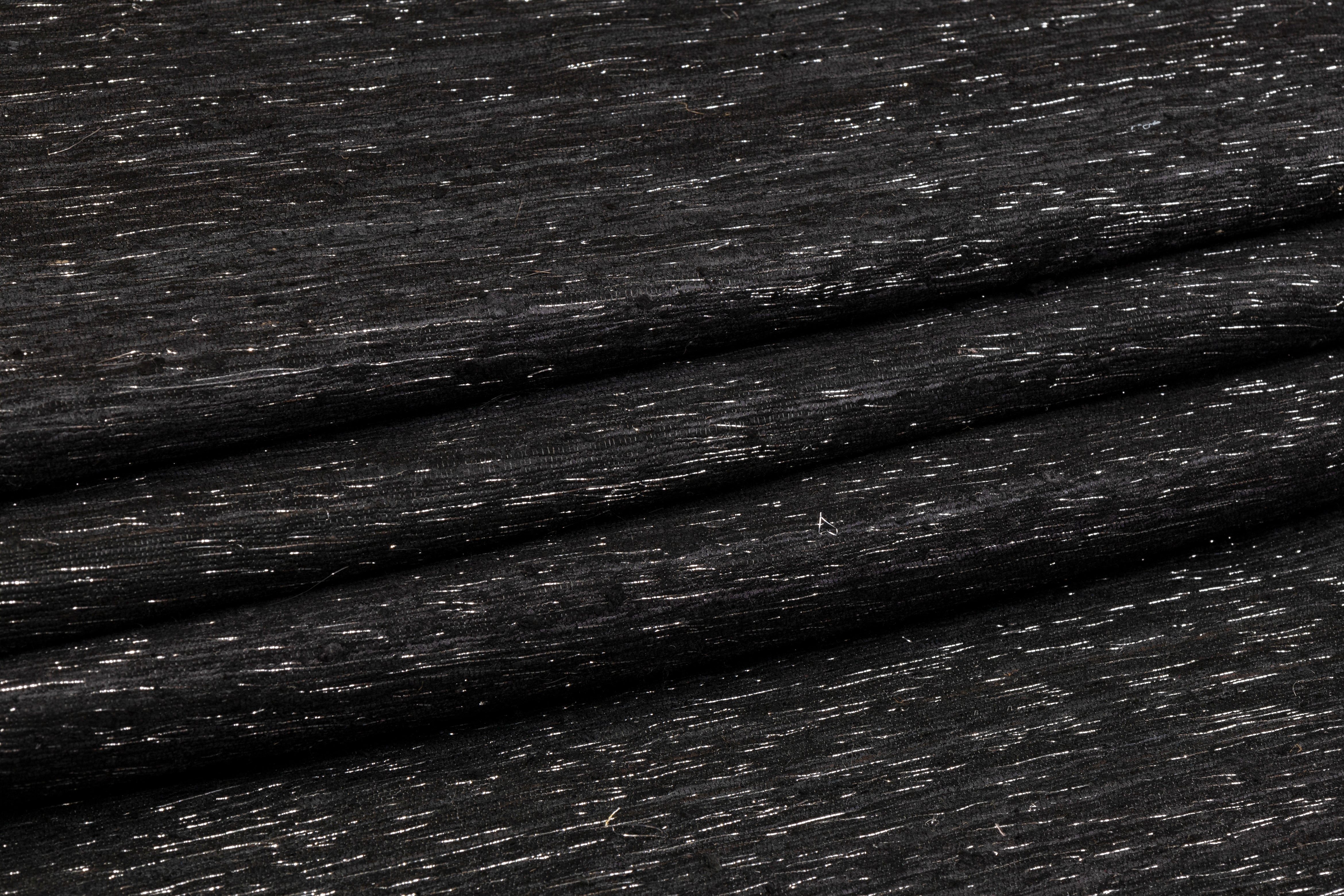 Metallic Silk - Washed Black and Silver