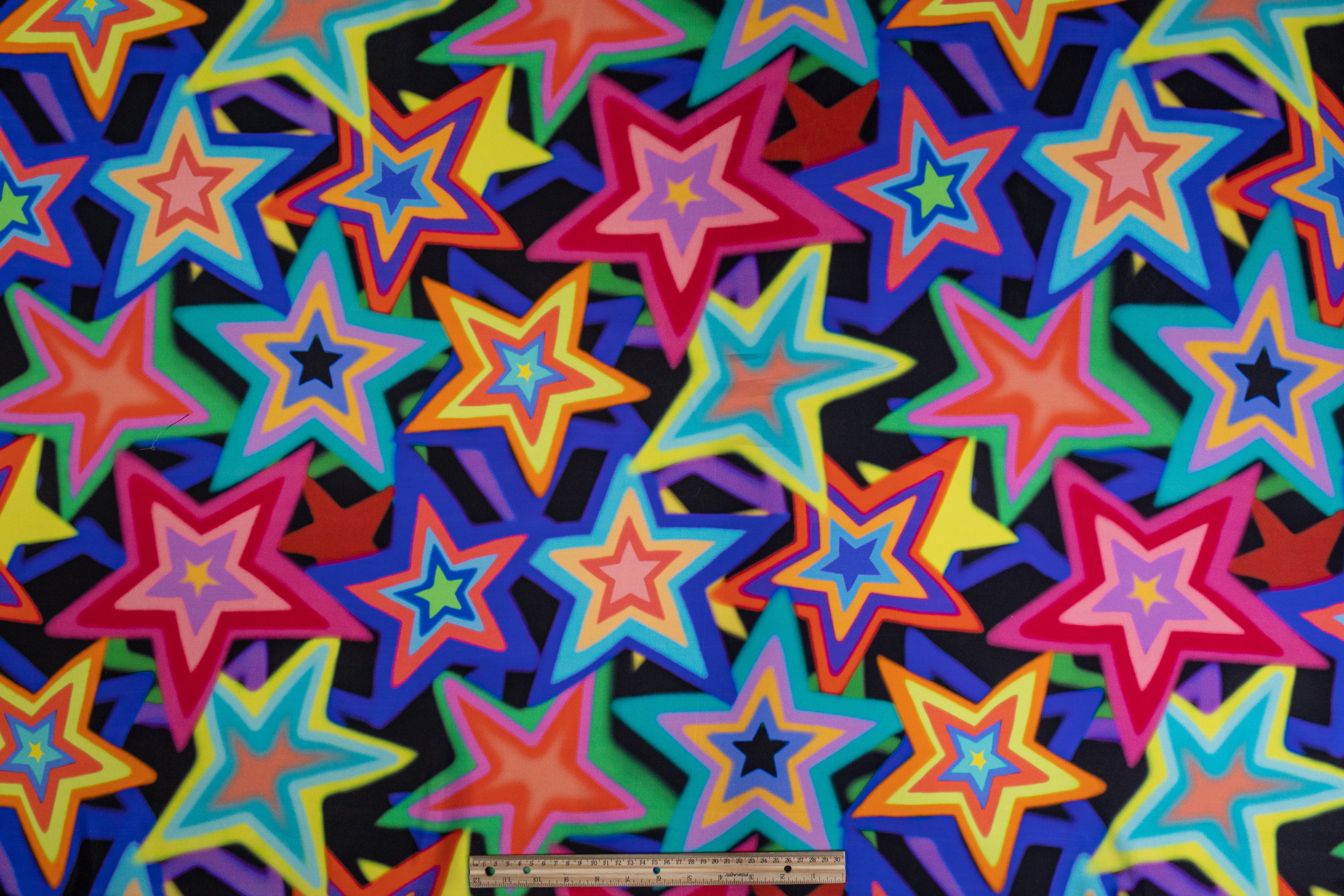 Star Printed Italian Silk Twill - Multicolor