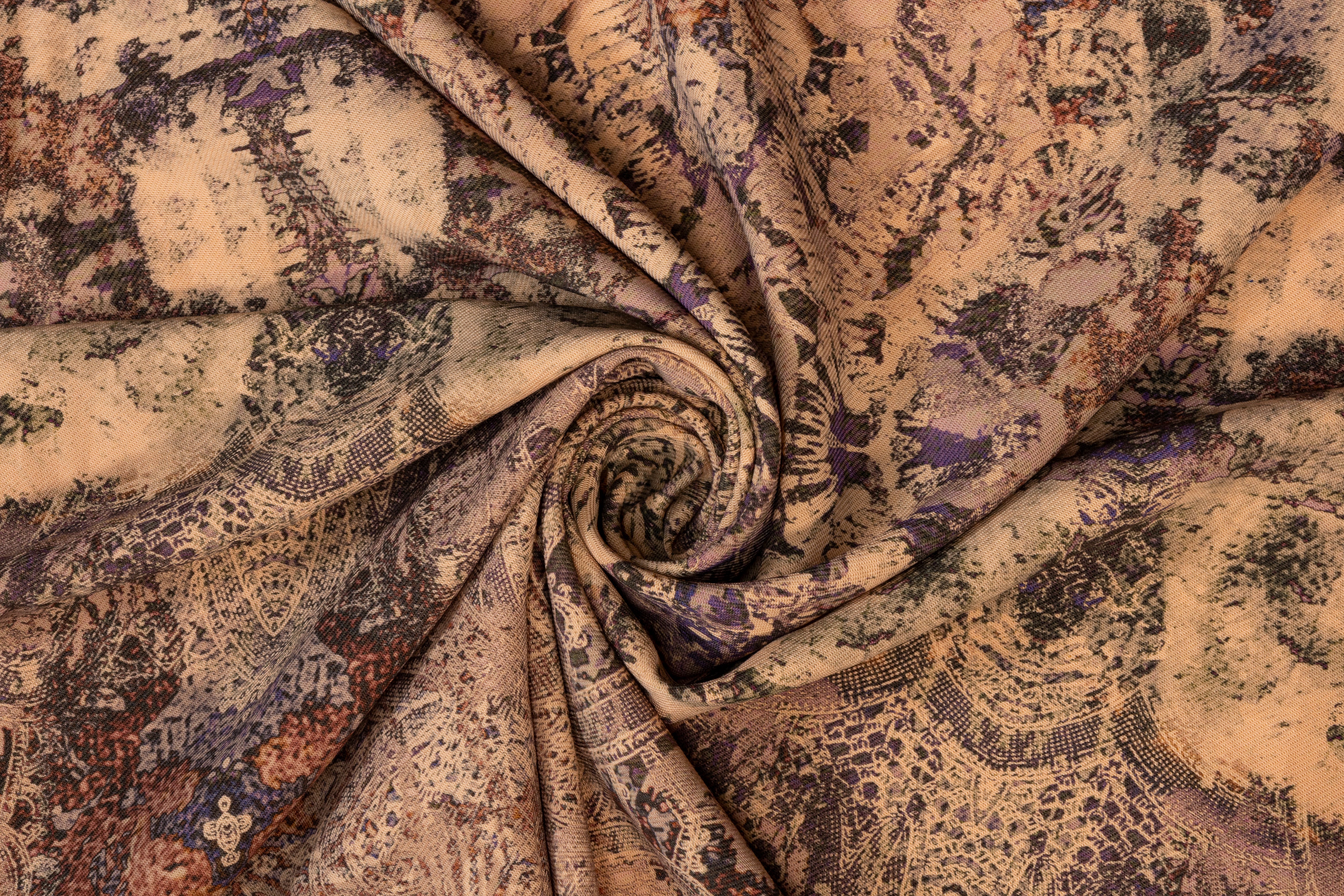 Abstract Heavy Italian Crepe - Multicolor