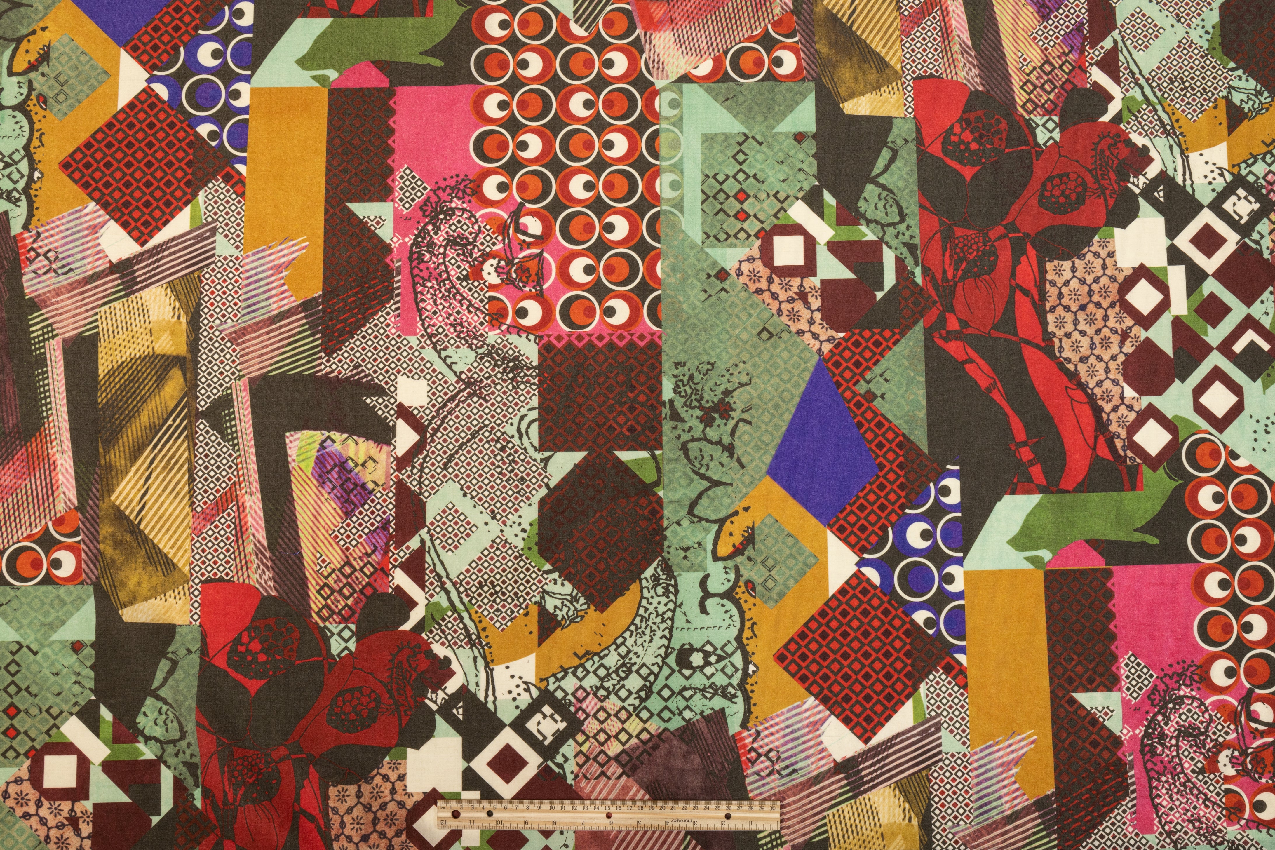 Contemporary Design Printed Italian Wool - Multicolor