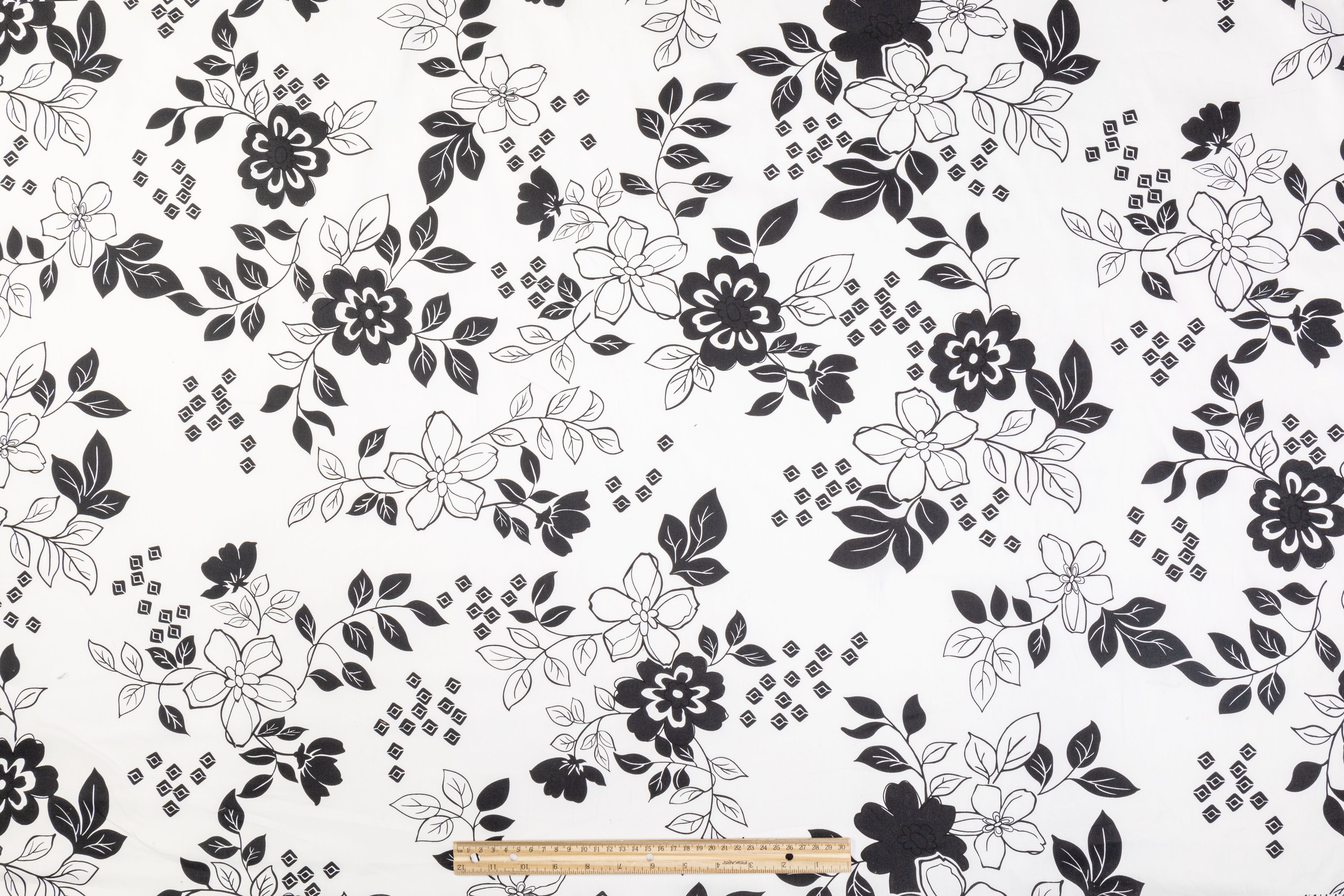 Floral Cotton - Black and White