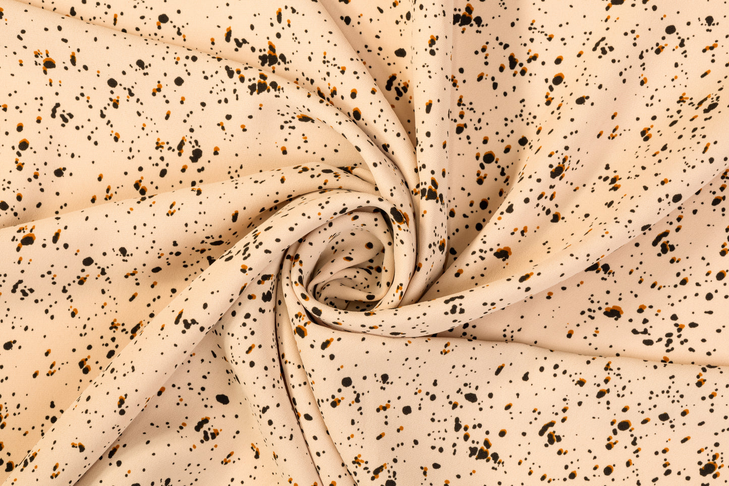 Splatter Print Polyester Crepe - Beige, Black
