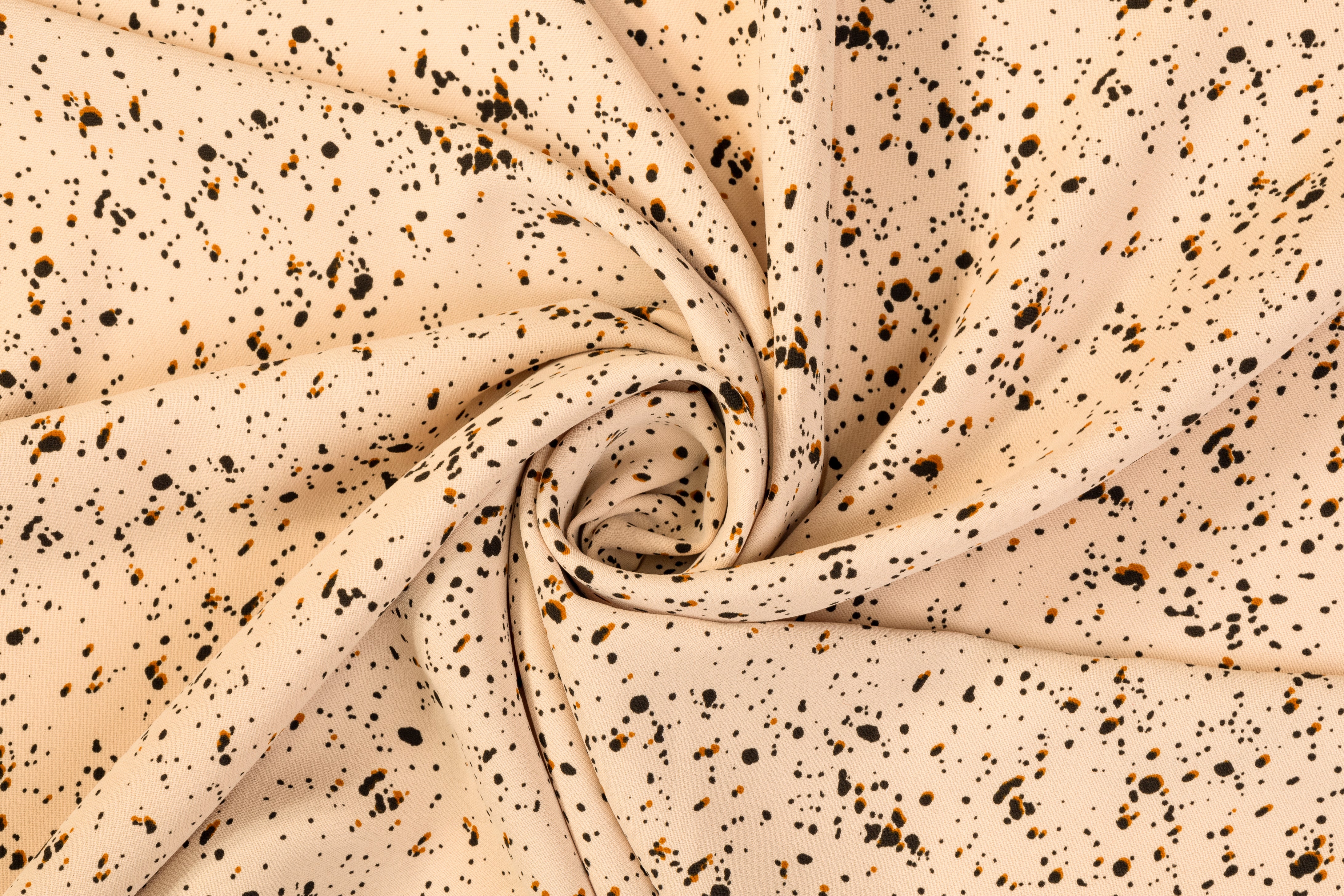 Splatter Print Polyester Crepe - Beige, Black