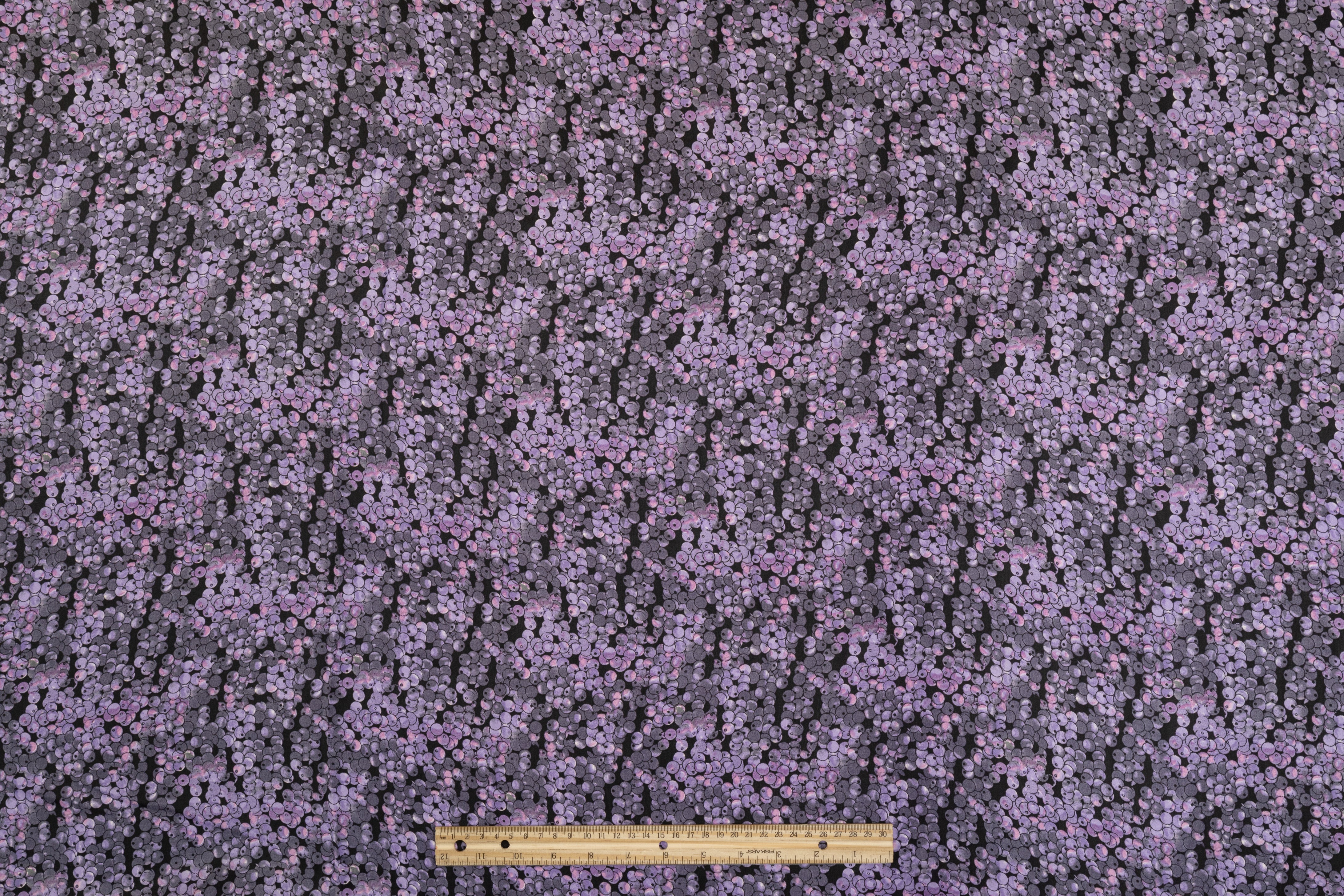 Purple, Gray, and Black Polyester Charmeuse