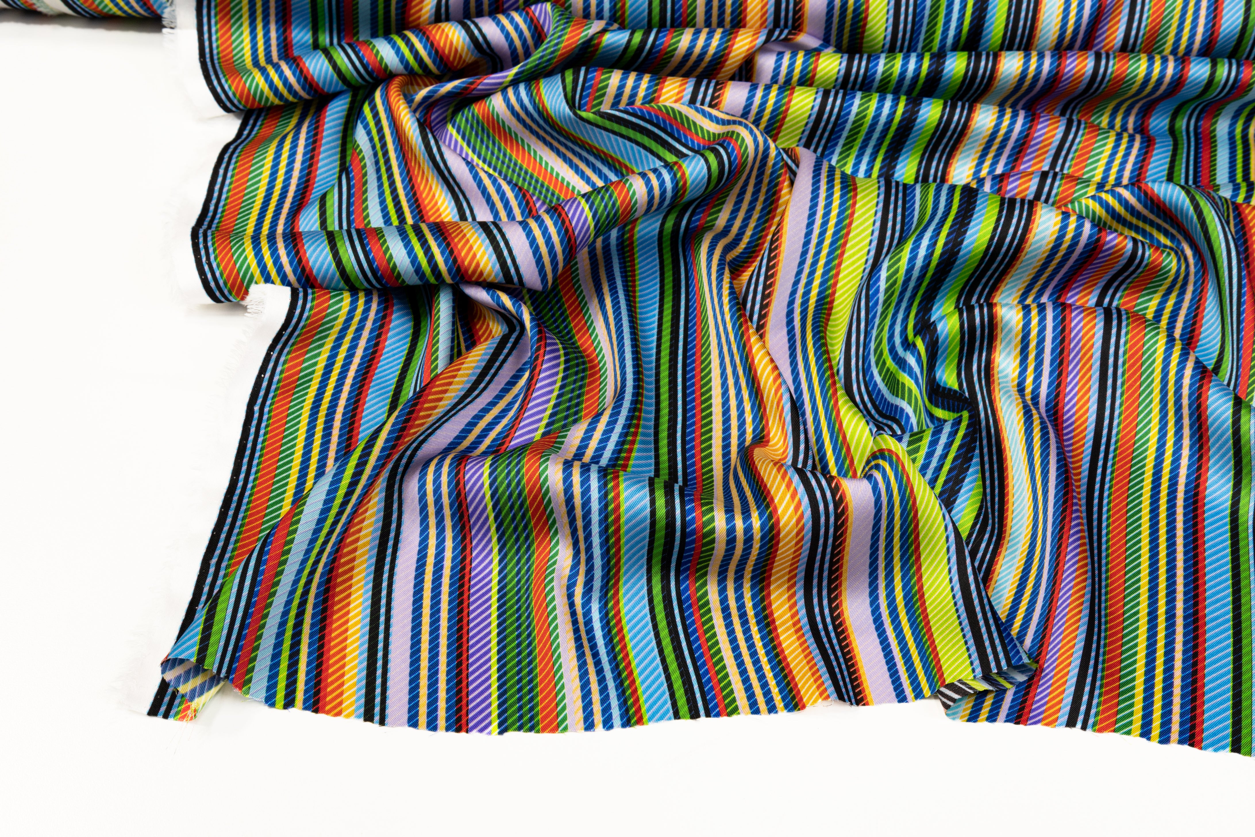 Striped Polyester Charmeuse - Multicolor