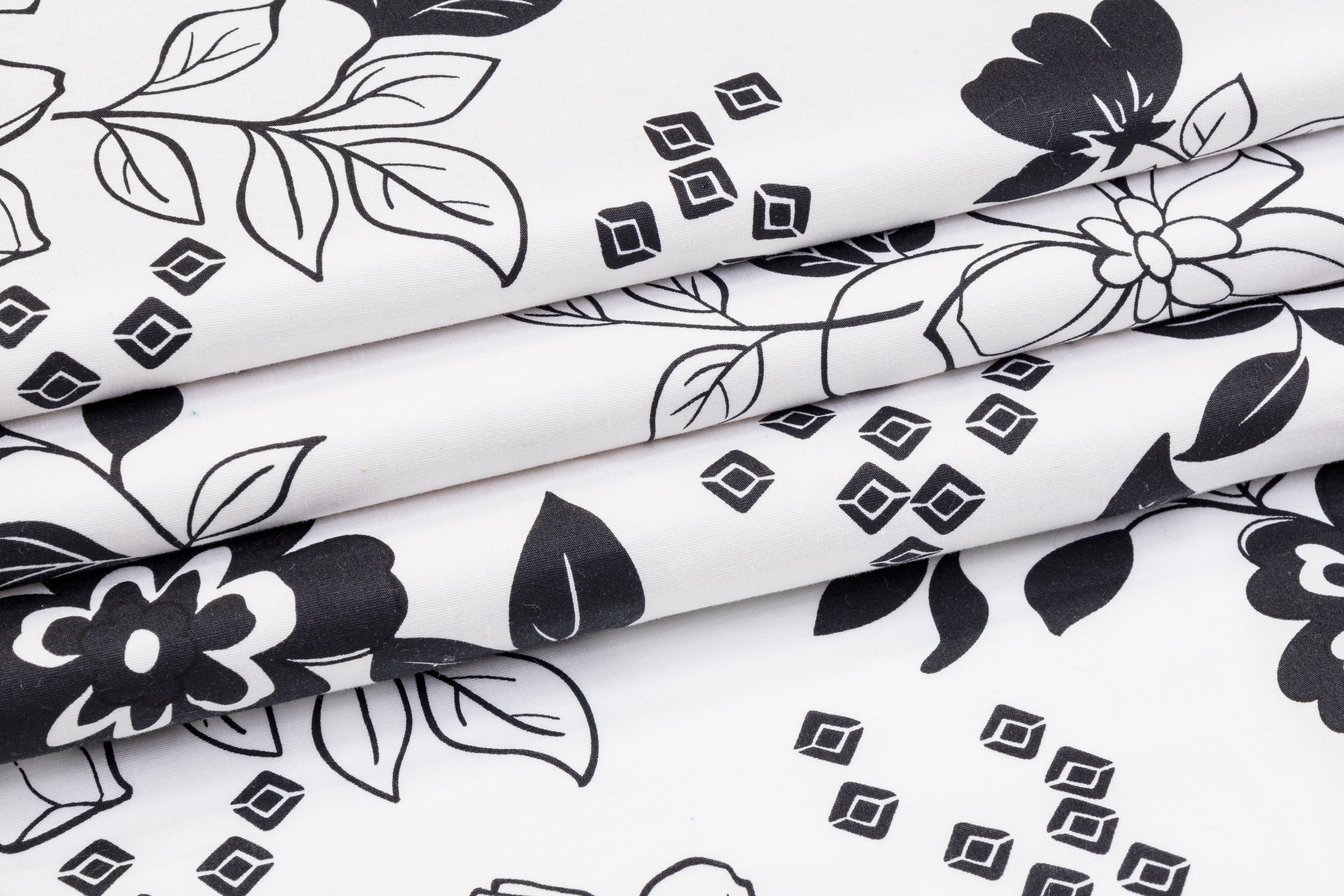Floral Cotton - Black and White