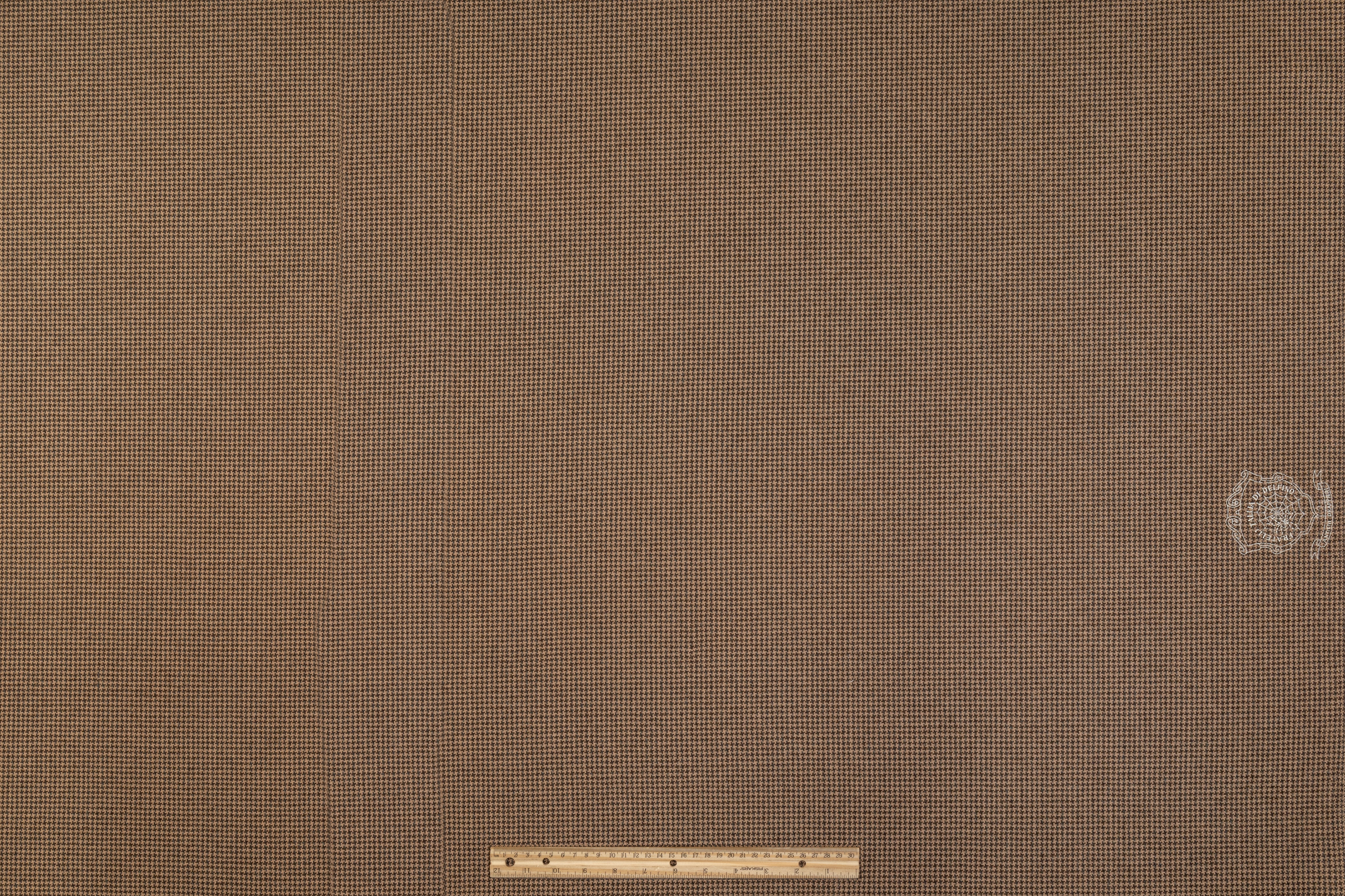 Houndstooth Italian Wool Tweed - Brown