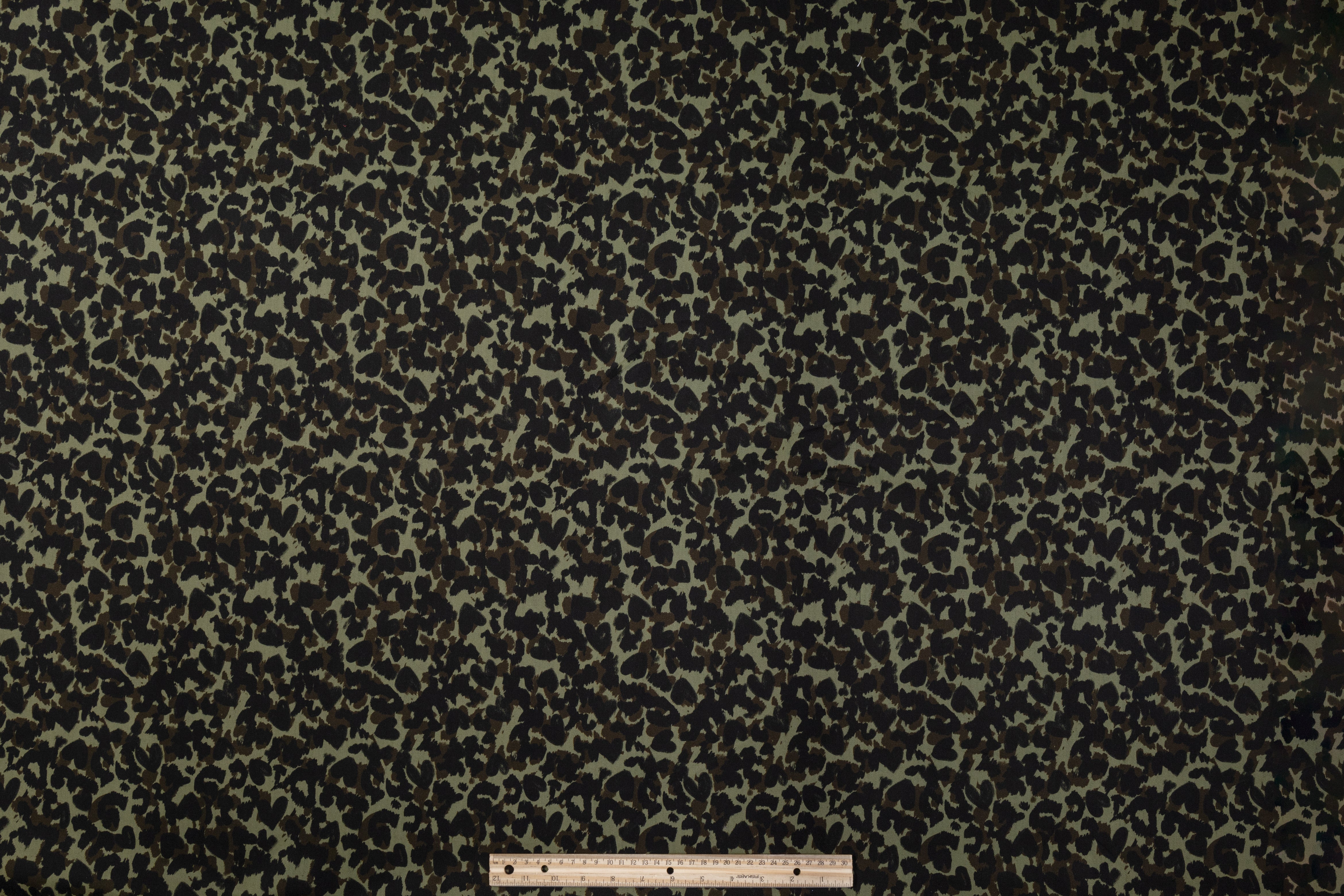 Heart Camo Italian Cotton Denim - Khaki and Black