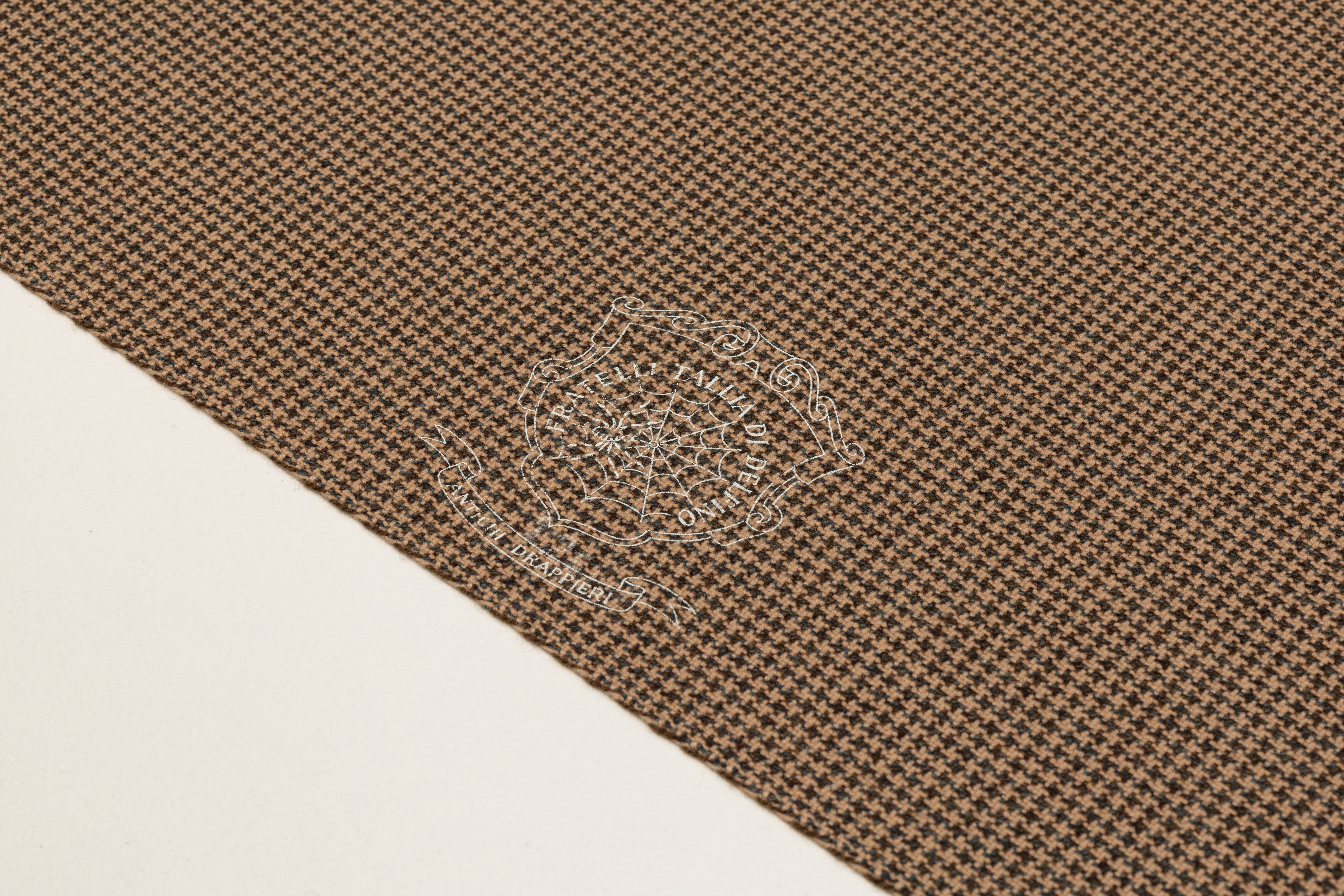 Houndstooth Italian Wool Tweed - Brown