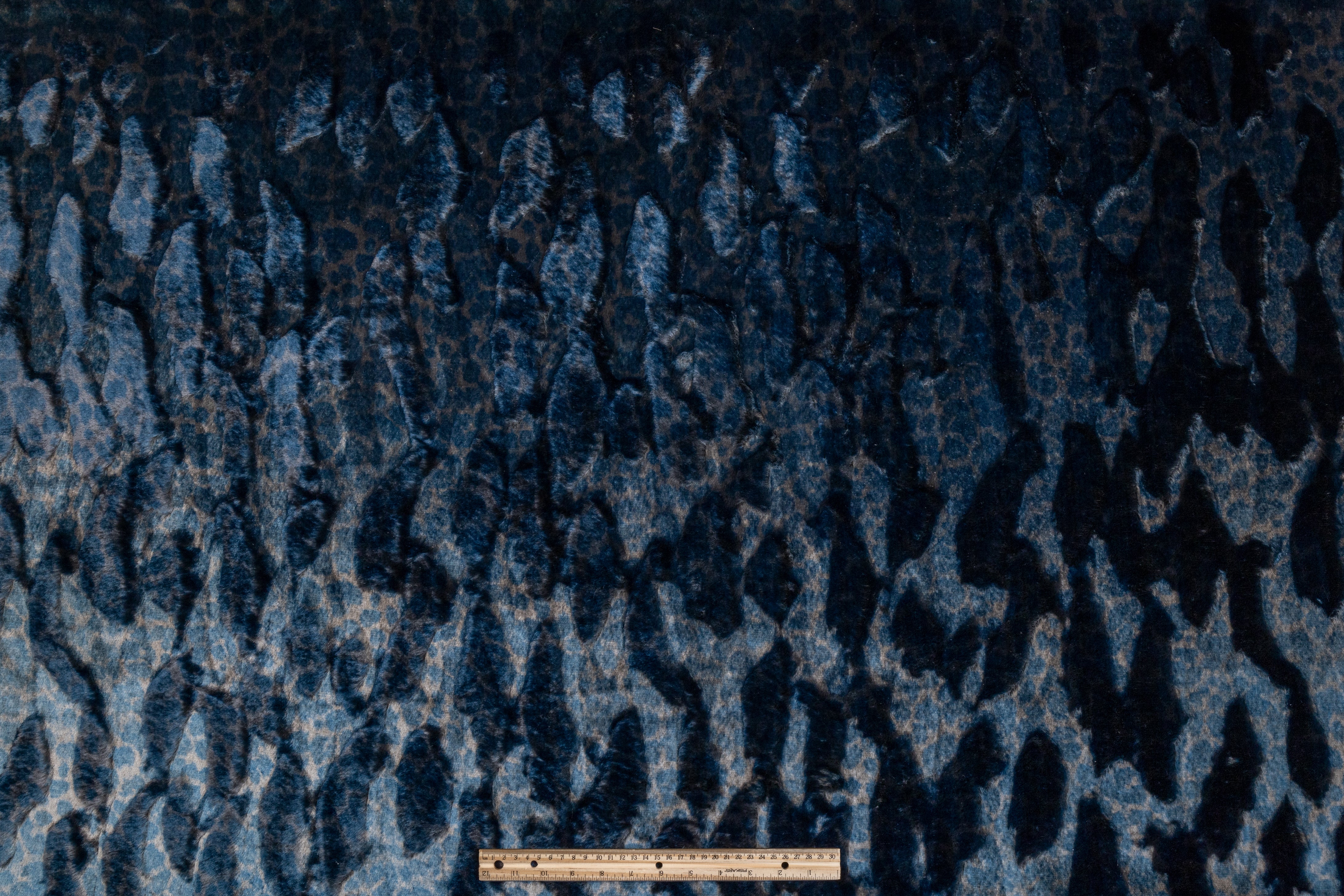 High Low Italian Faux Fur - Blue