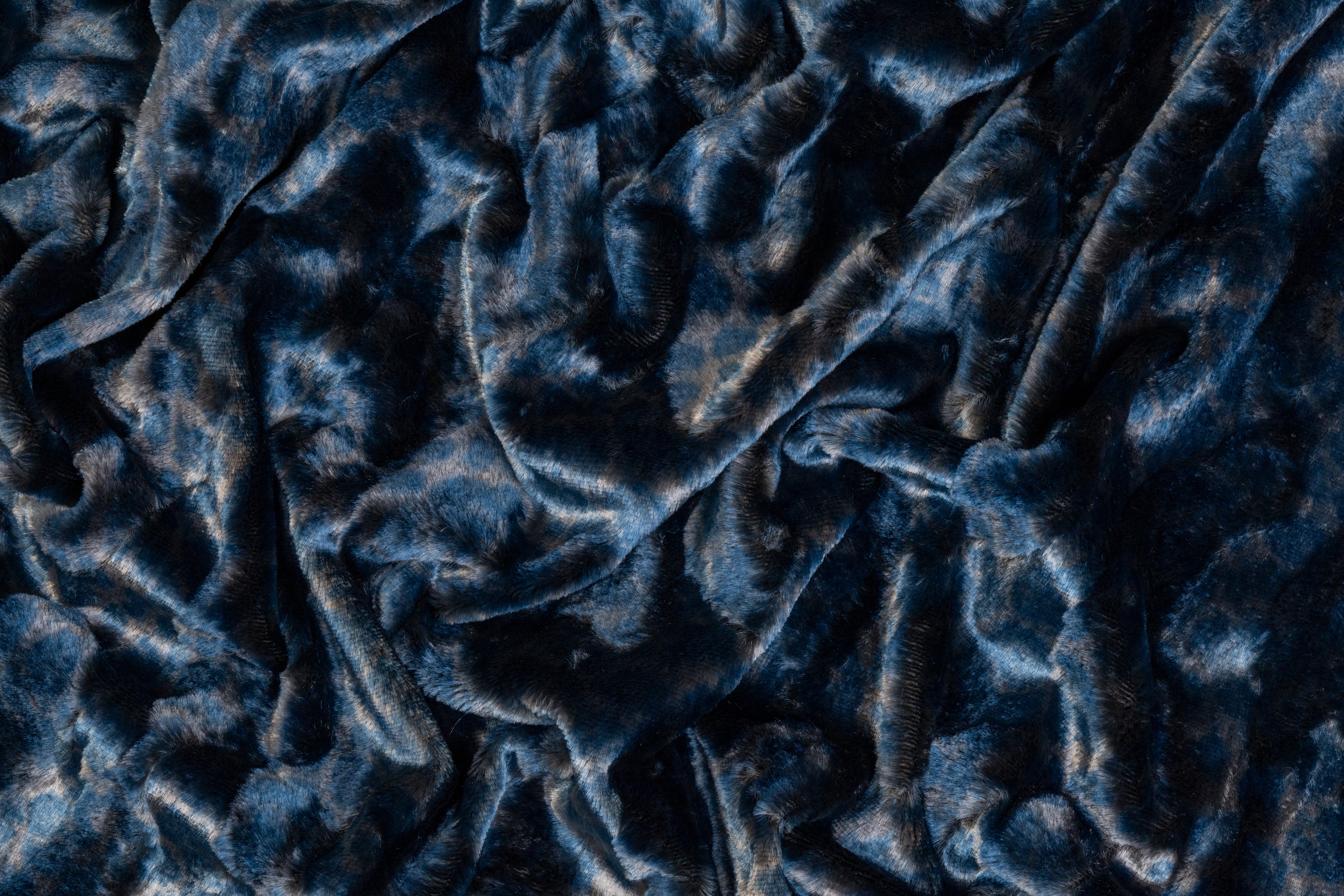 High Low Italian Faux Fur - Blue