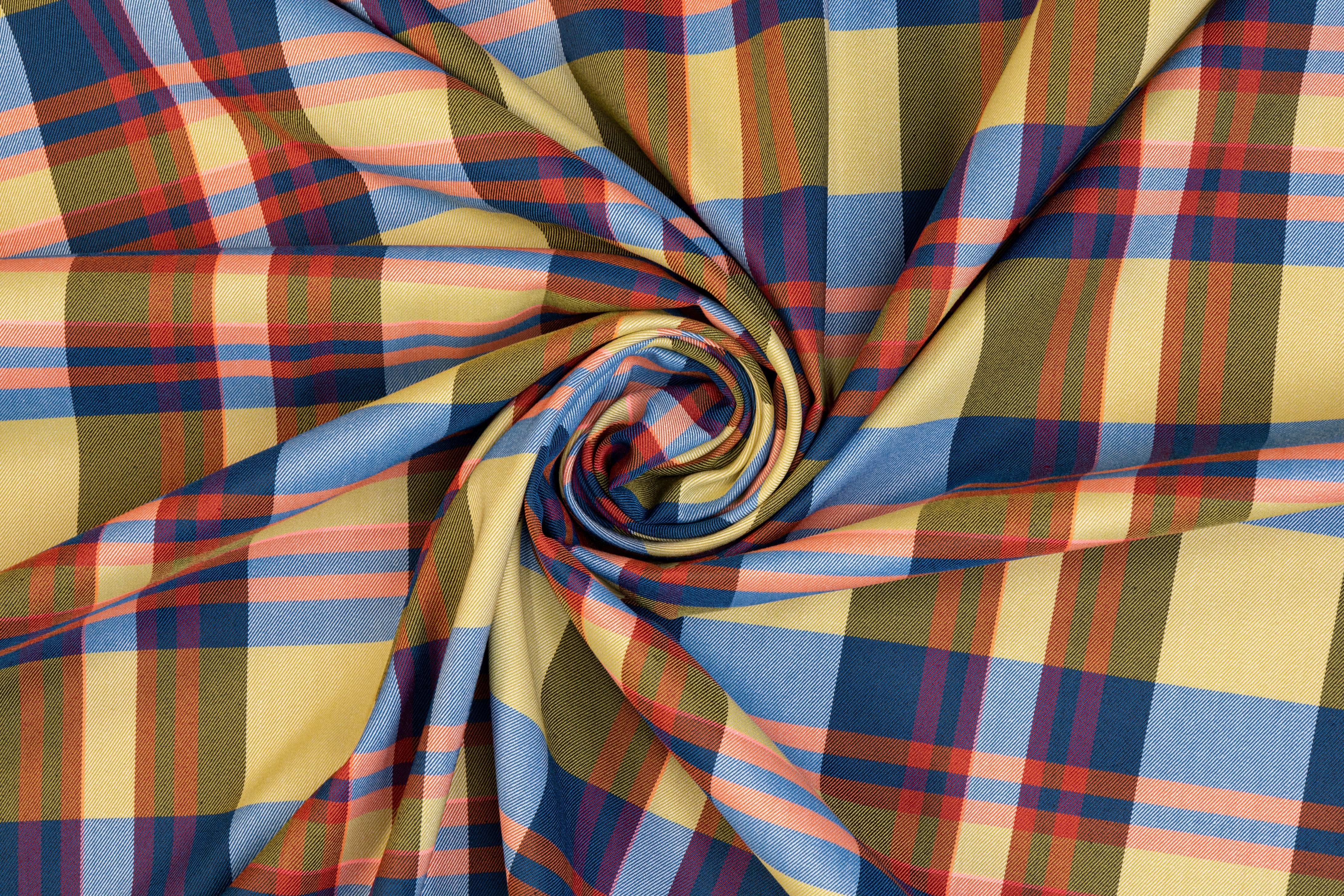 Plaid Italian Poly Twill - Multicolor
