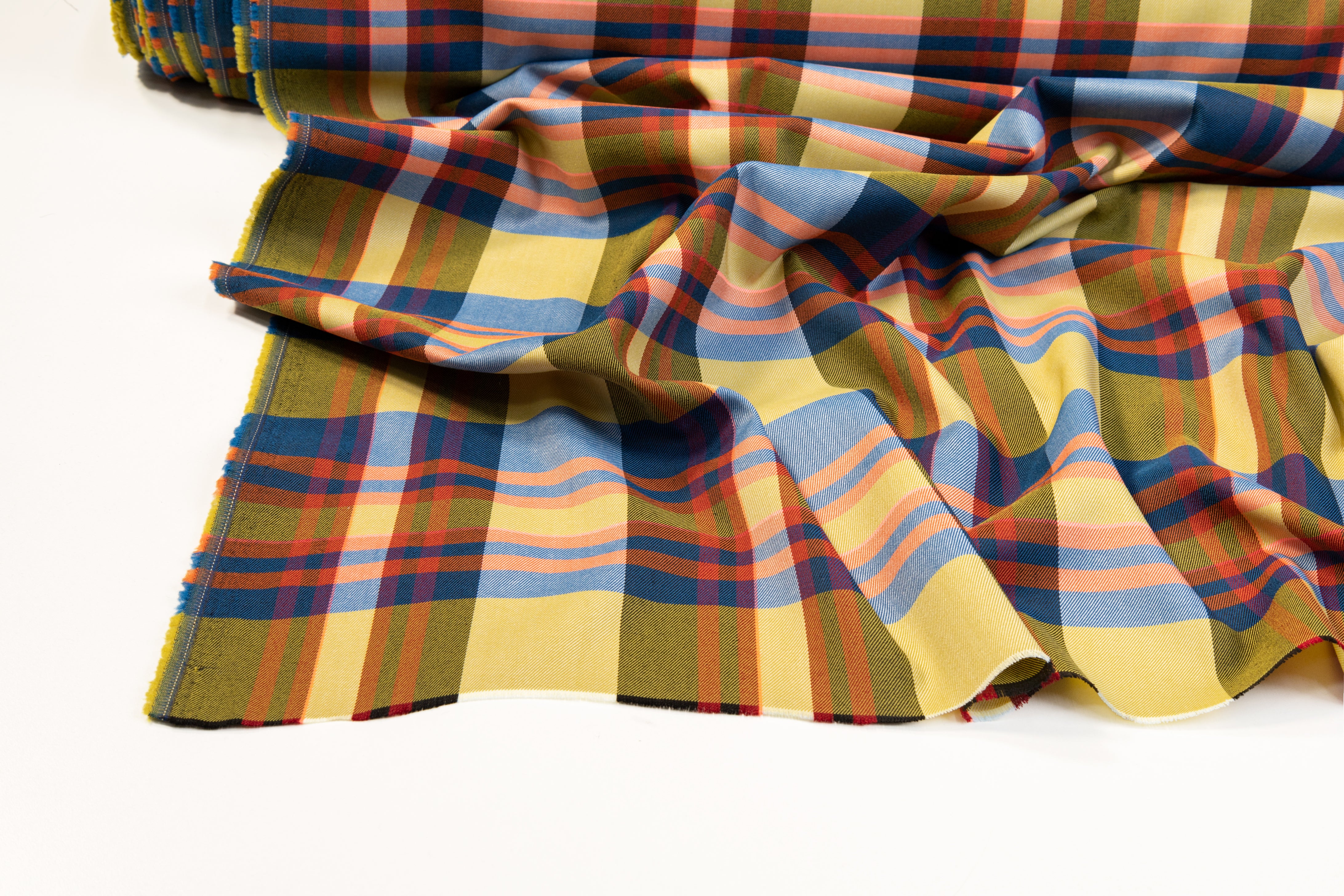 Plaid Italian Poly Twill - Multicolor