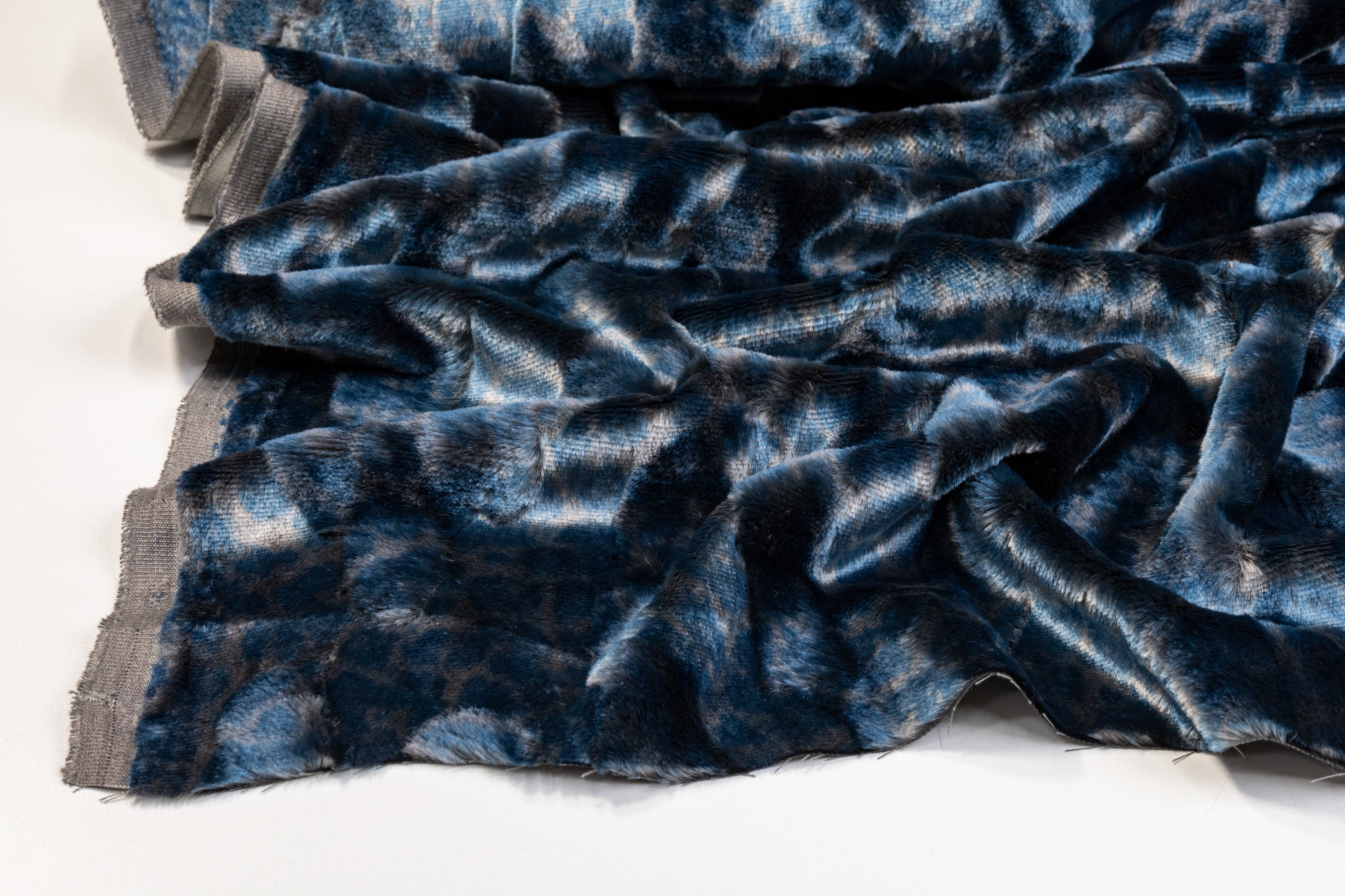High Low Italian Faux Fur - Blue