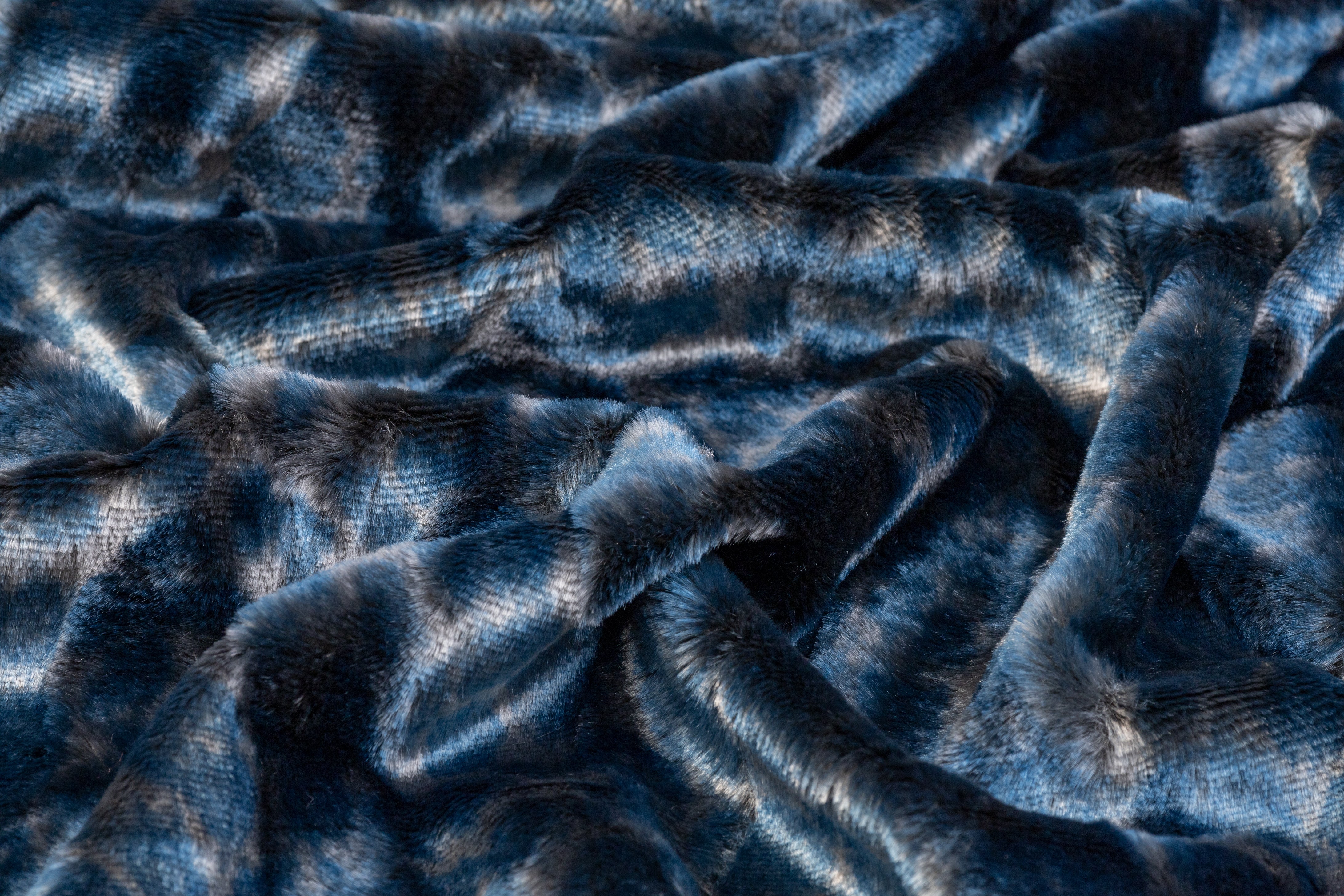 High Low Italian Faux Fur - Blue