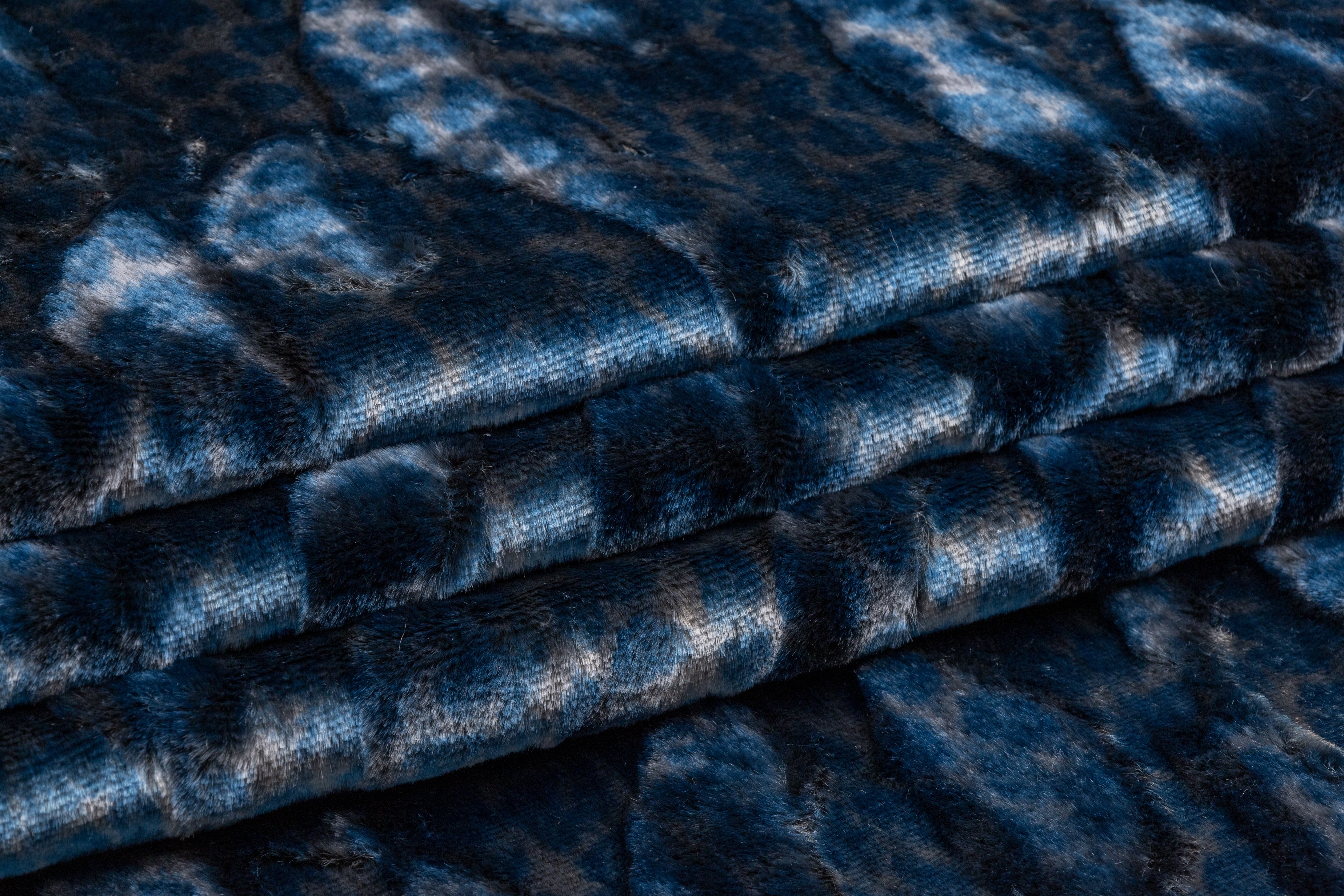 High Low Italian Faux Fur - Blue