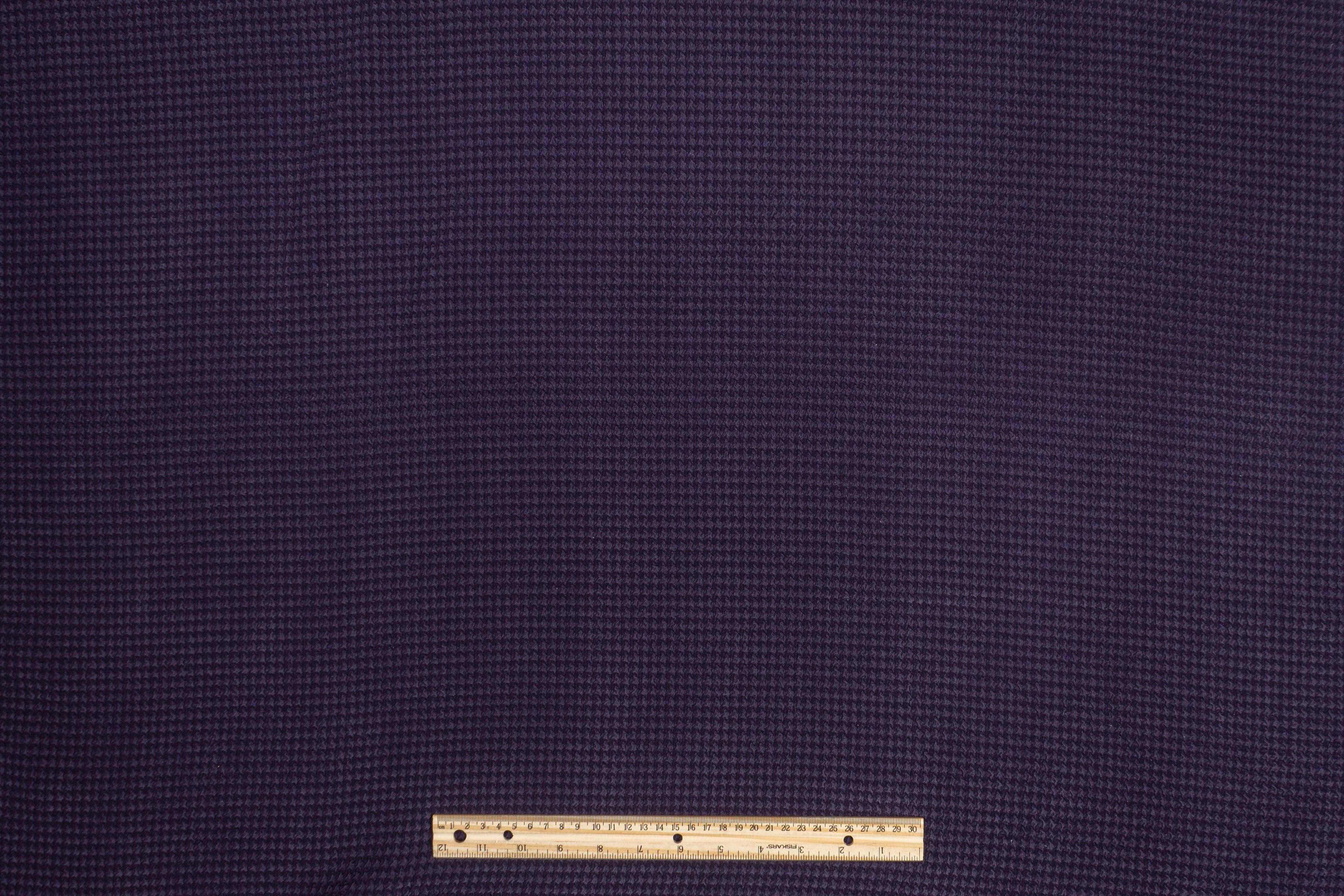 Textured Houndstooth Stretch Silk Crepe - Purple Blue - Prime Fabrics
