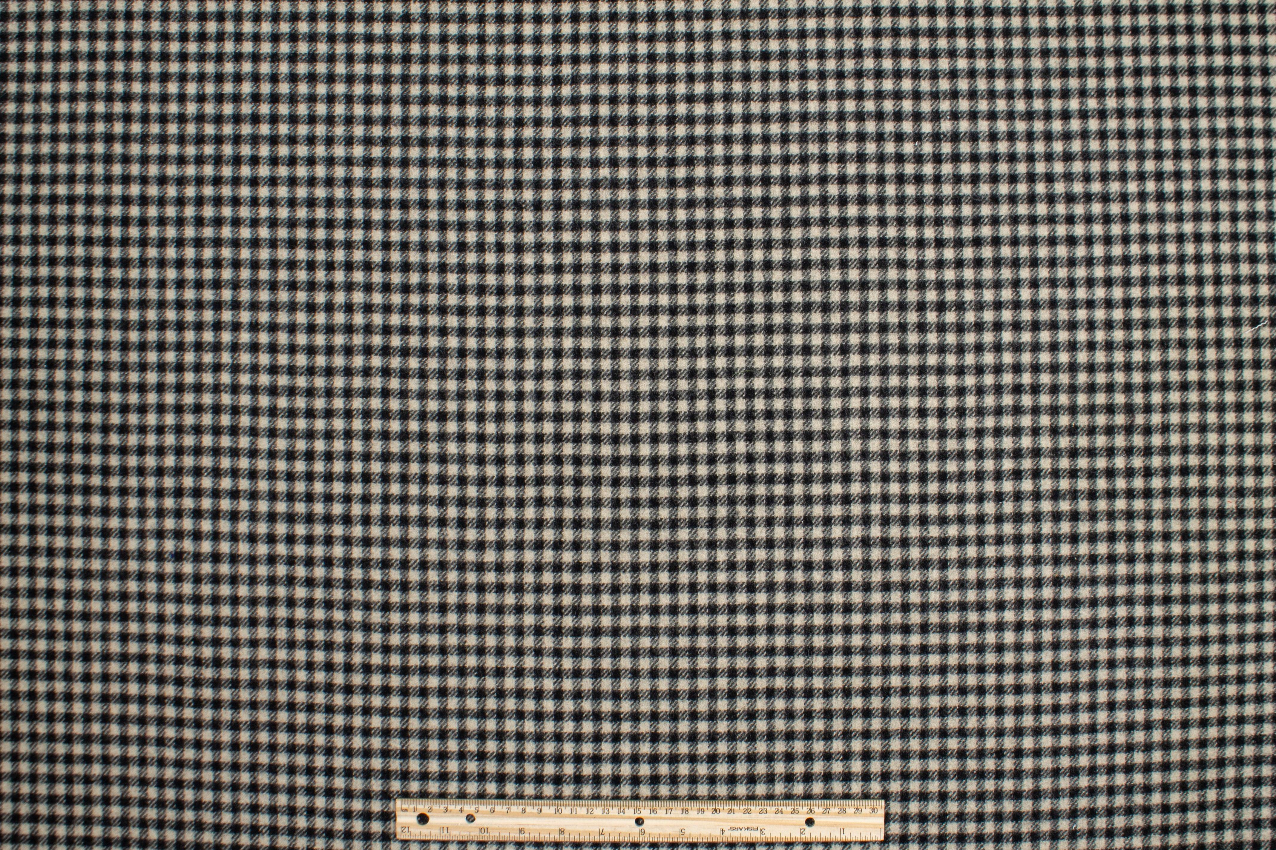 Double Faced Gingham Check Wool Coating - Prime Fabrics