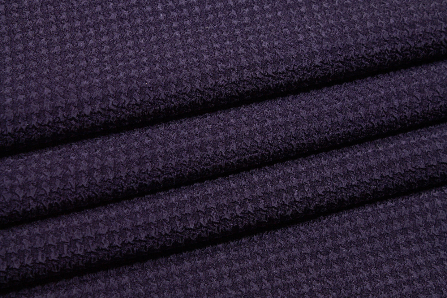 Textured Houndstooth Stretch Silk Crepe - Purple Blue - Prime Fabrics