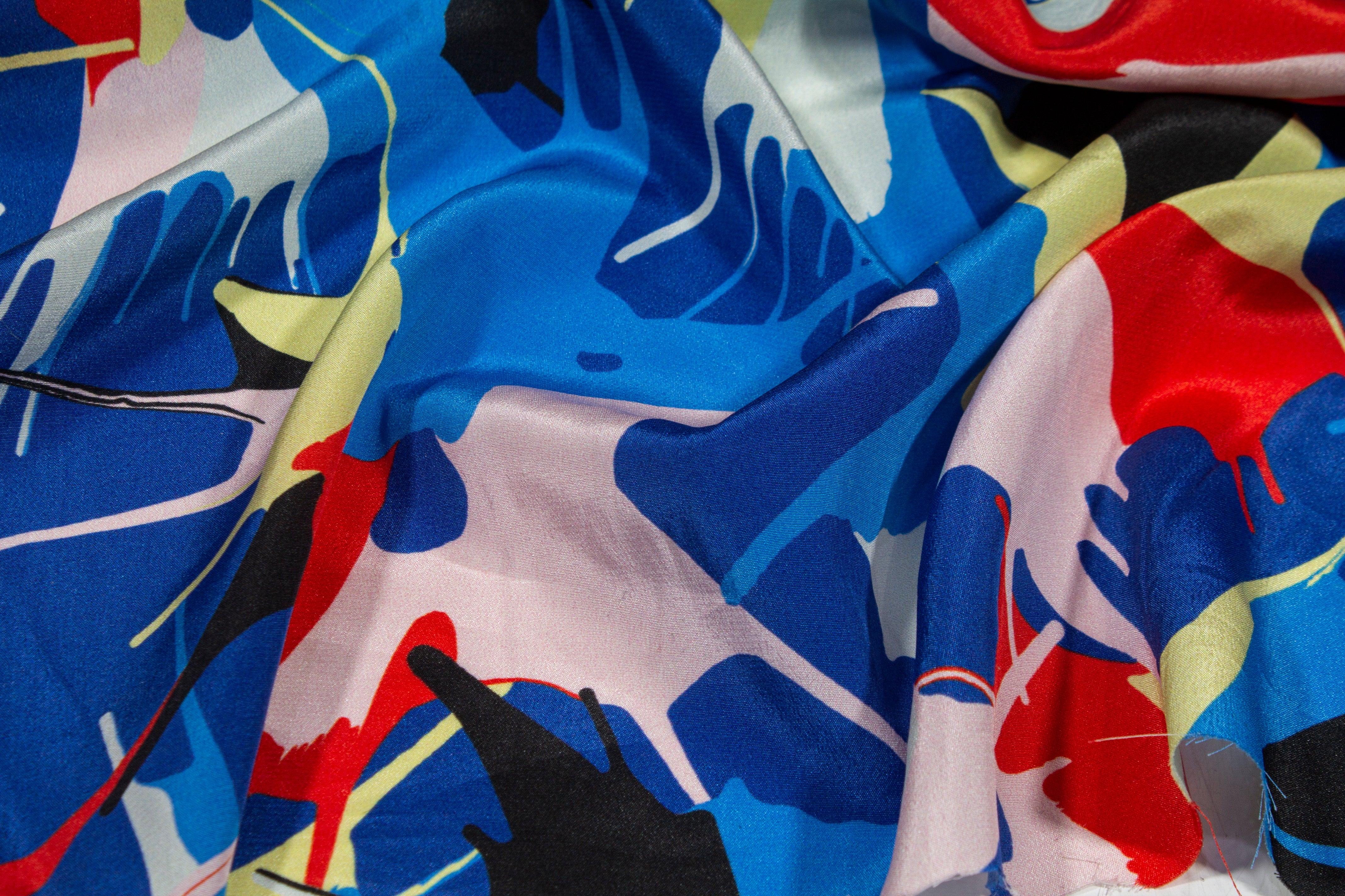 Multicolor Paint Splatter Silk Crepe De Chine - Prime Fabrics