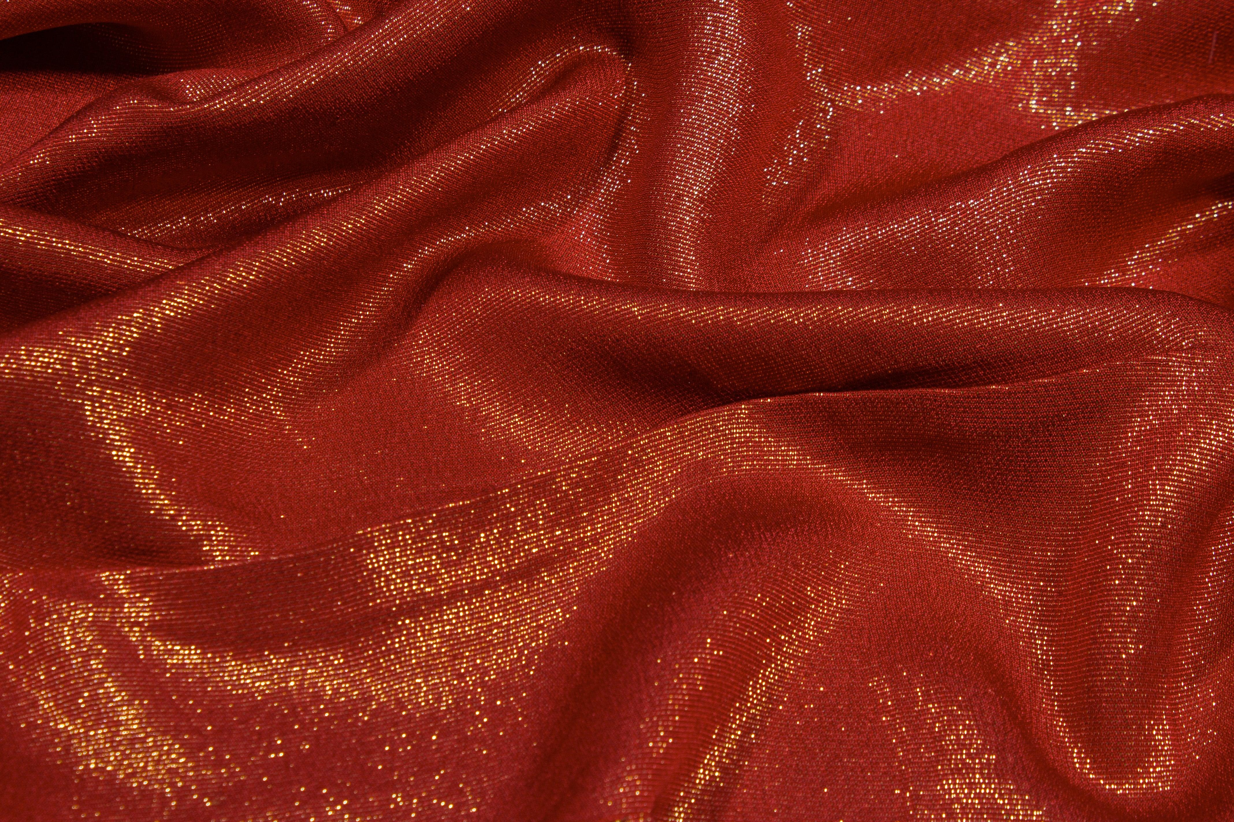 Red and Gold Metallic Italian Silk - Prime Fabrics