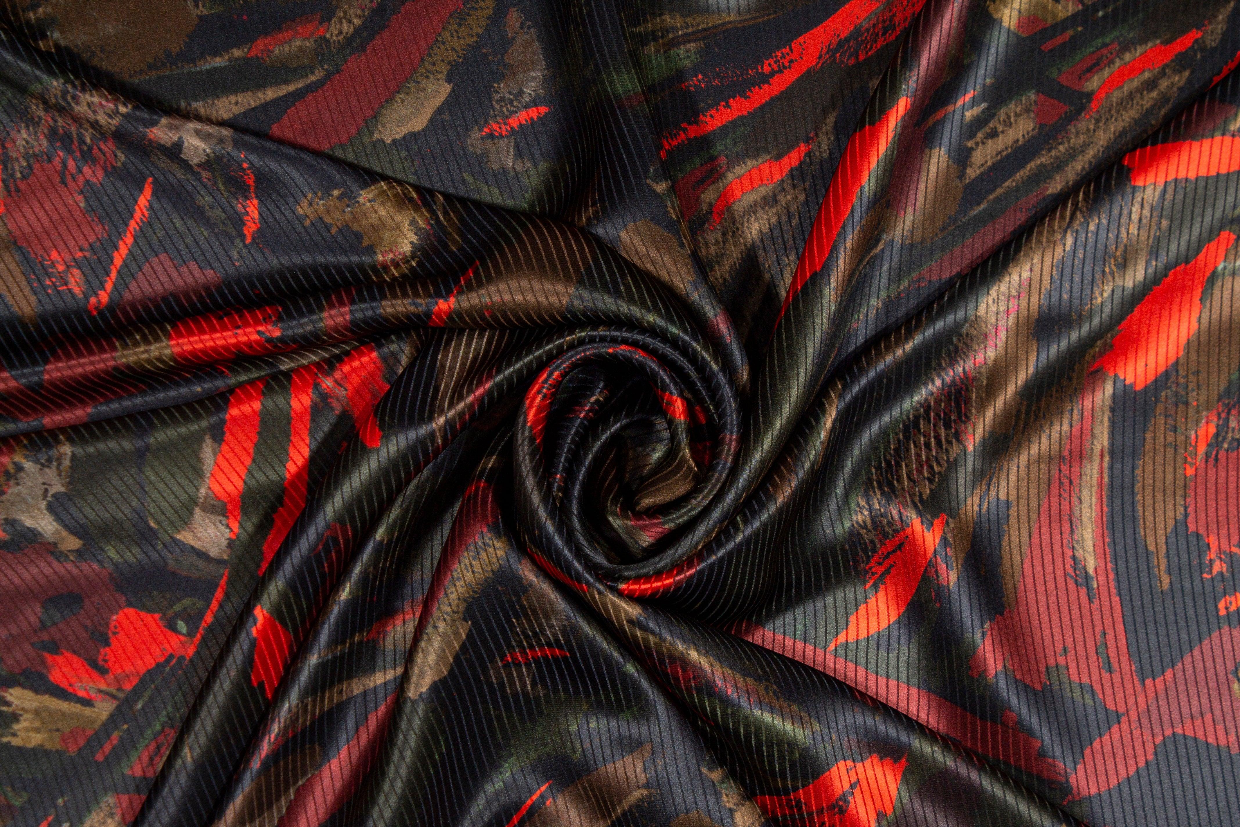 Abstract Italian Silk Charmeuse - Prime Fabrics