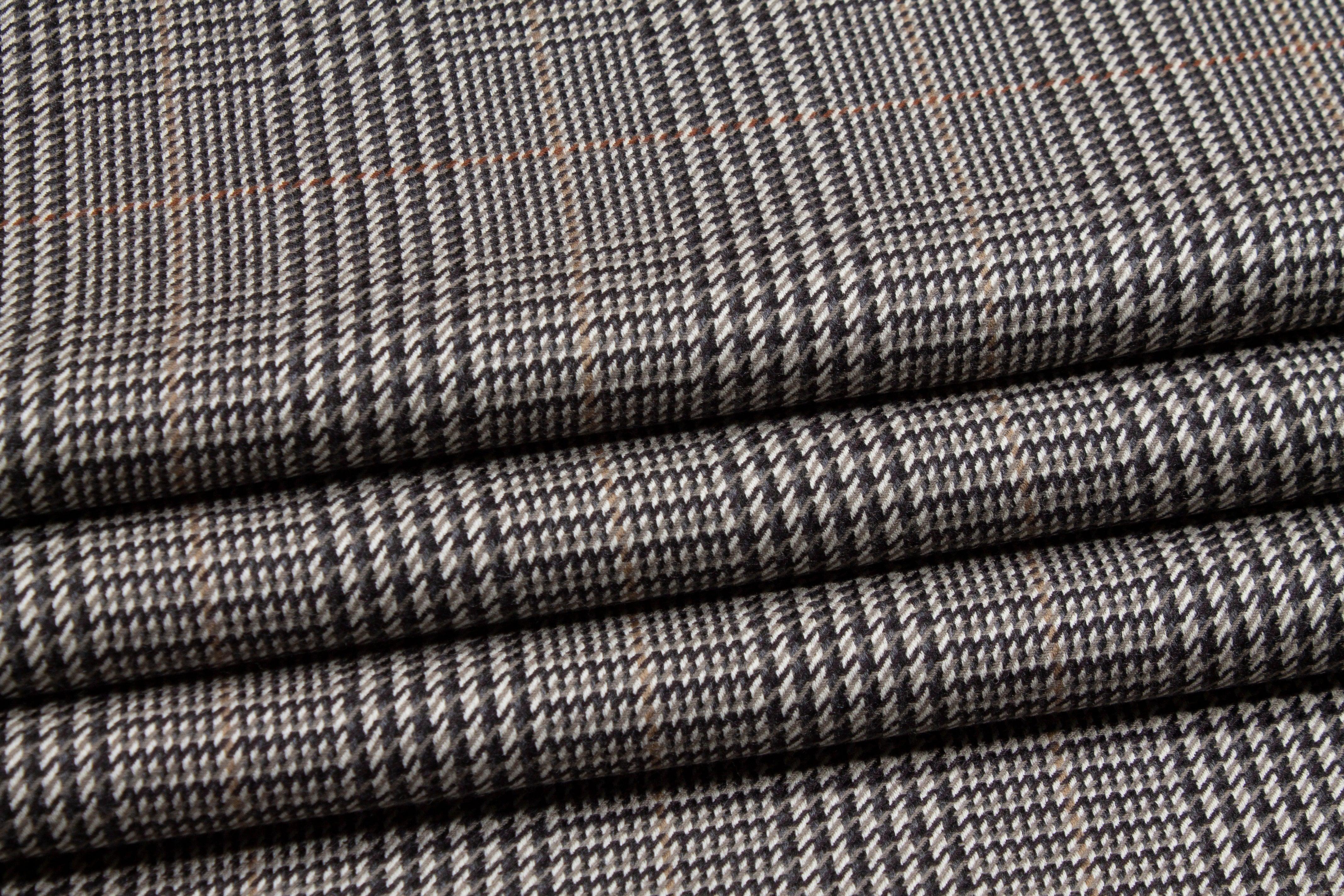 Gray Glen Check Italian Wool Suiting - Prime Fabrics