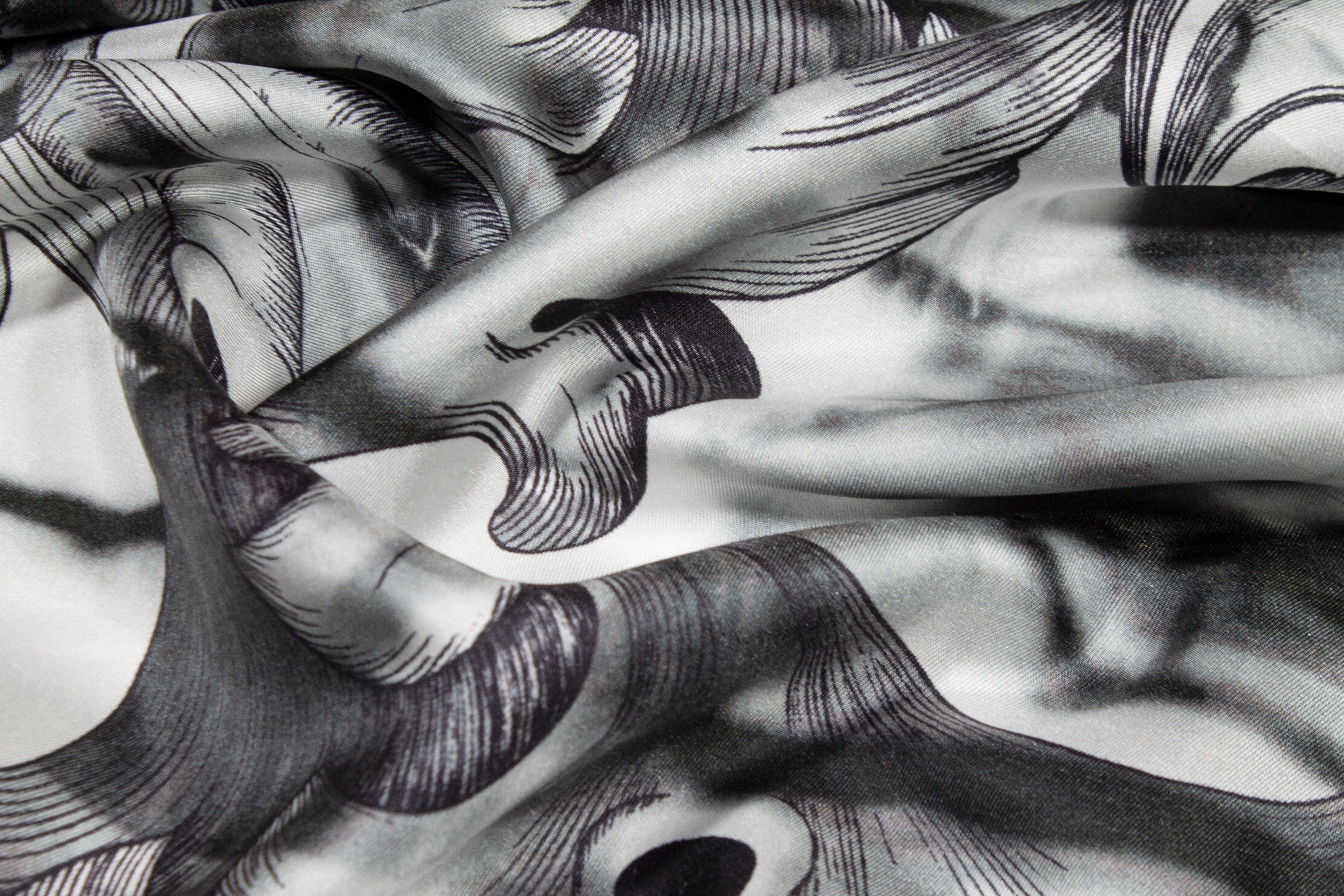 Washed Gray Italian Silk Twill - Prime Fabrics