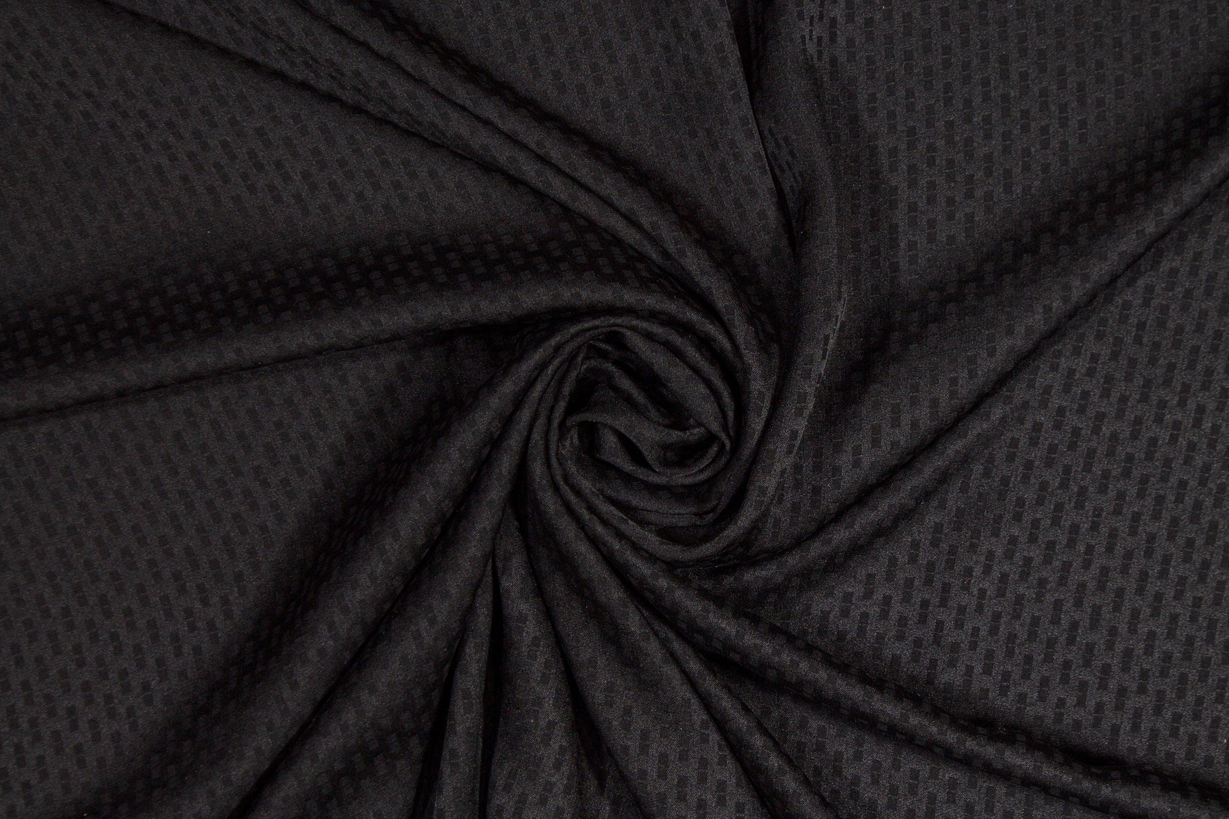 Segmented Stripe Silk Georgette - Black - Prime Fabrics