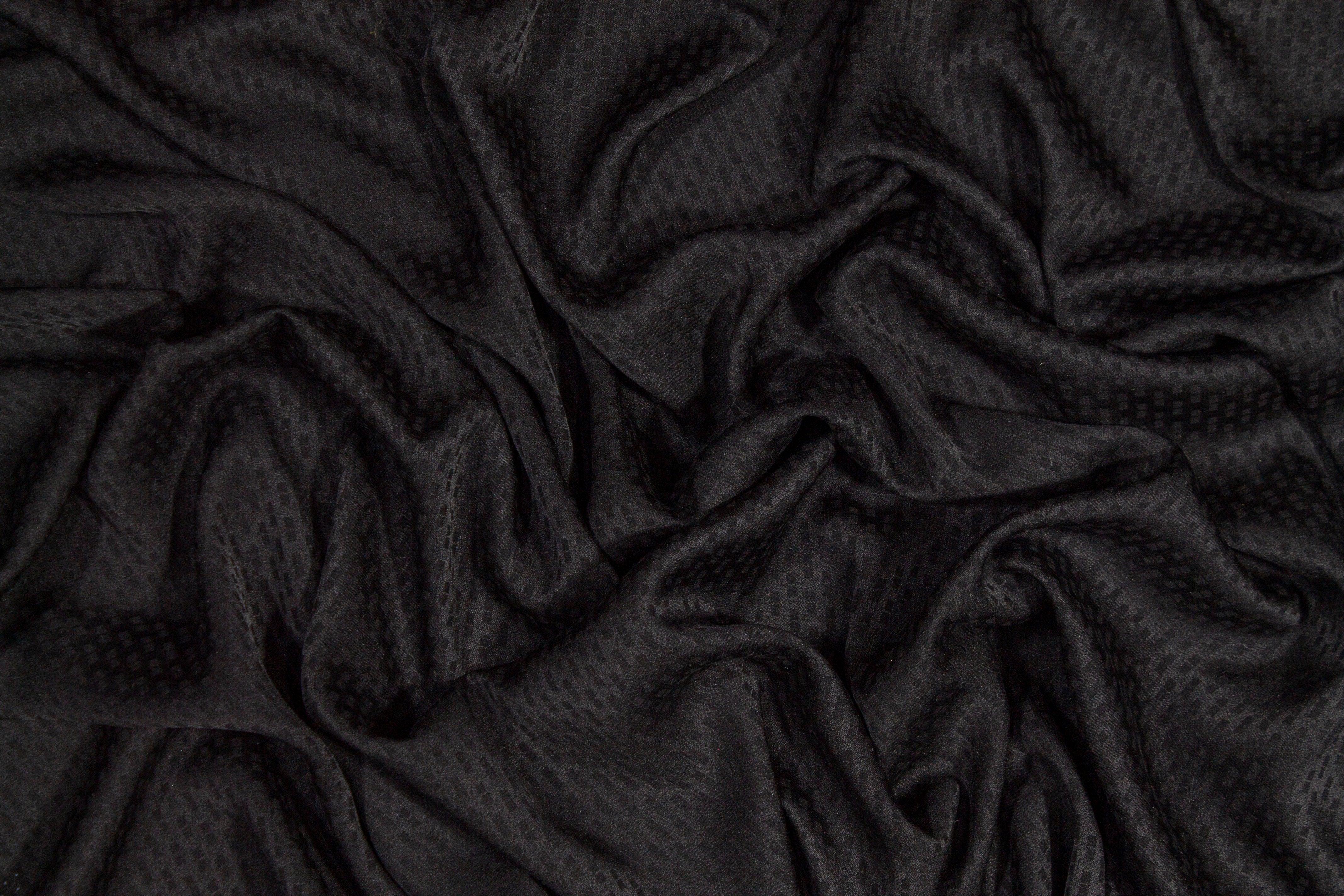 Segmented Stripe Silk Georgette - Black - Prime Fabrics