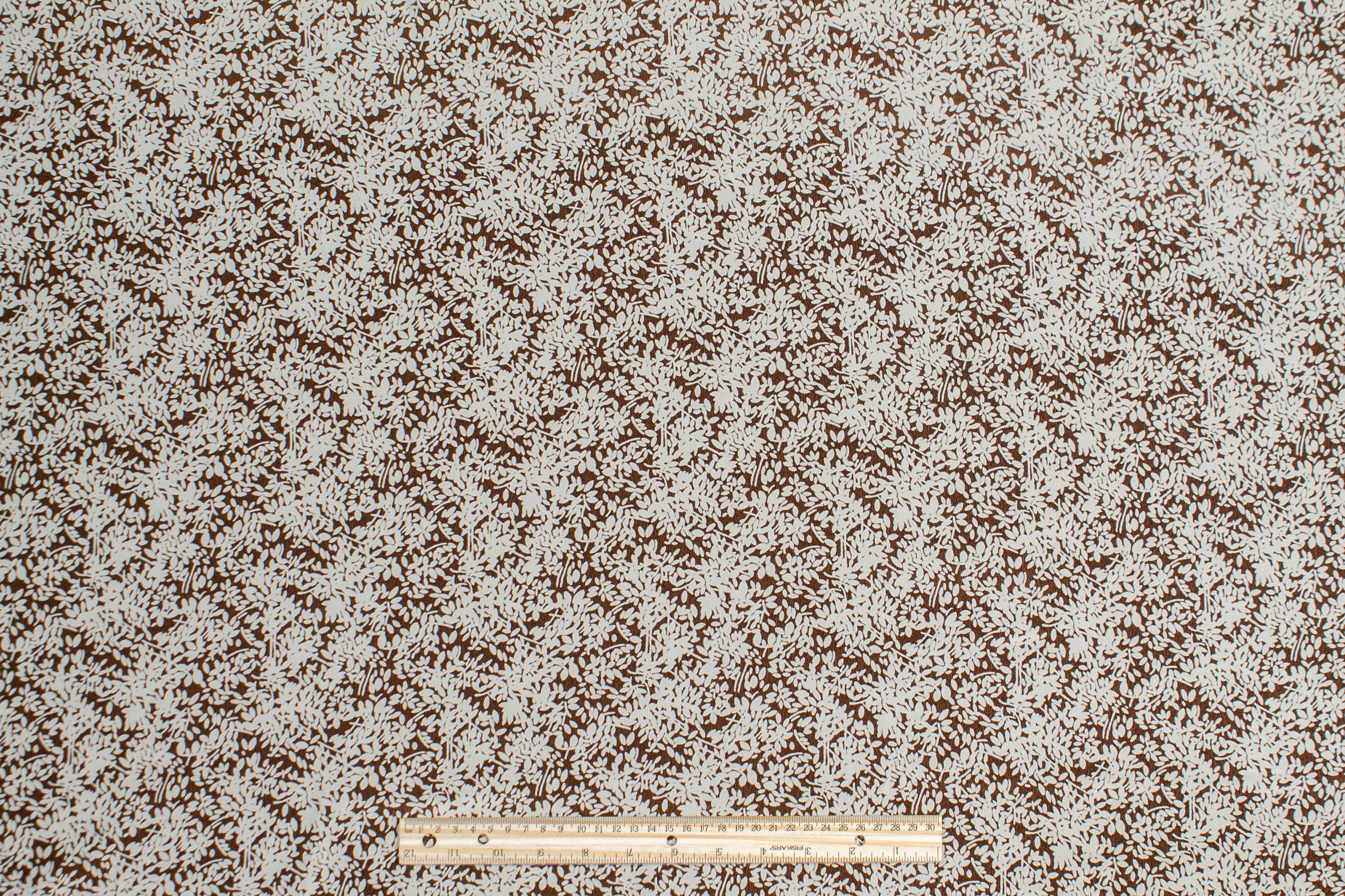 Floral Silk Crepe De Chine - Brown and Beige - Prime Fabrics